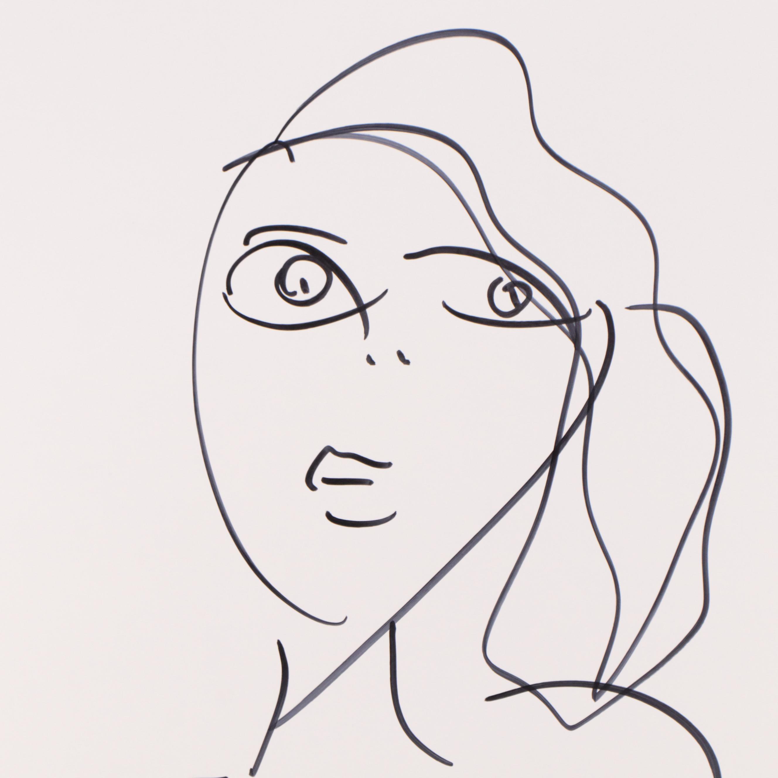 Peter Keil Abstract Ink Portrait Drawing