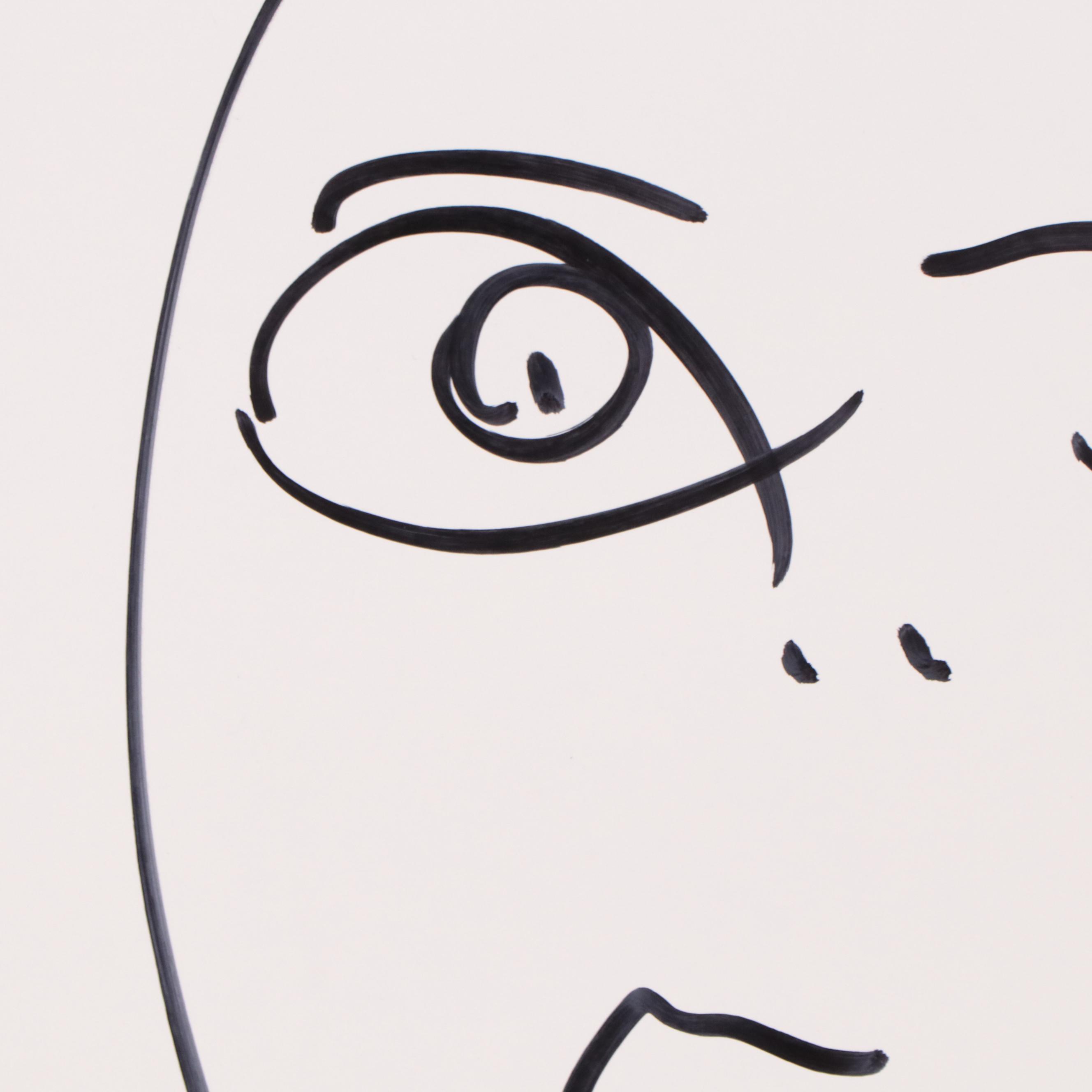 Peter Keil Abstract Ink Portrait Drawing