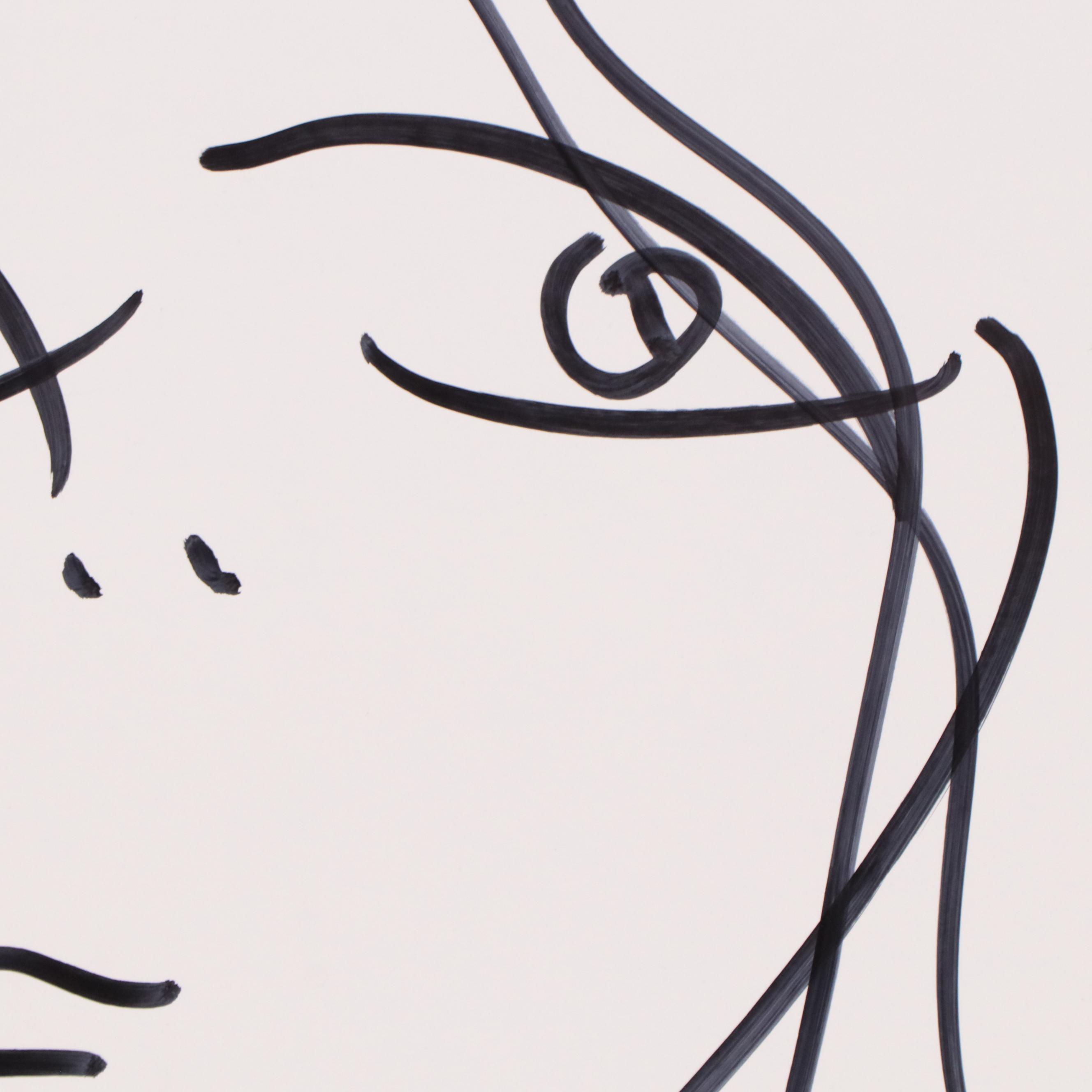 Peter Keil Abstract Ink Portrait Drawing