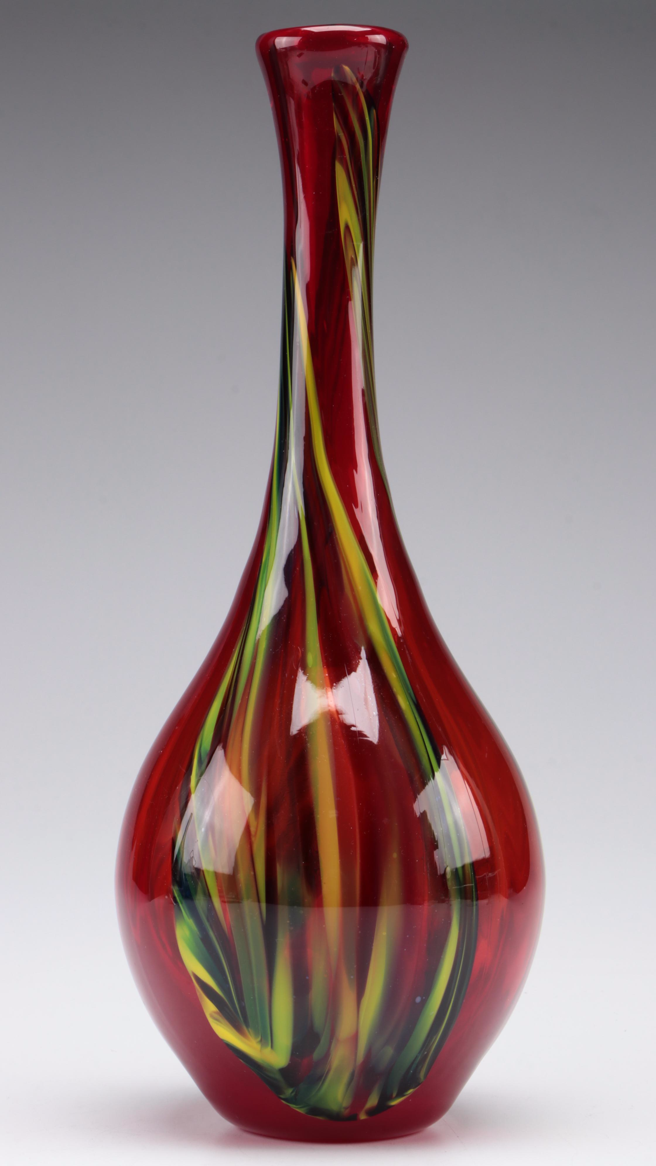 Two Hand Blown Art Glass Vases