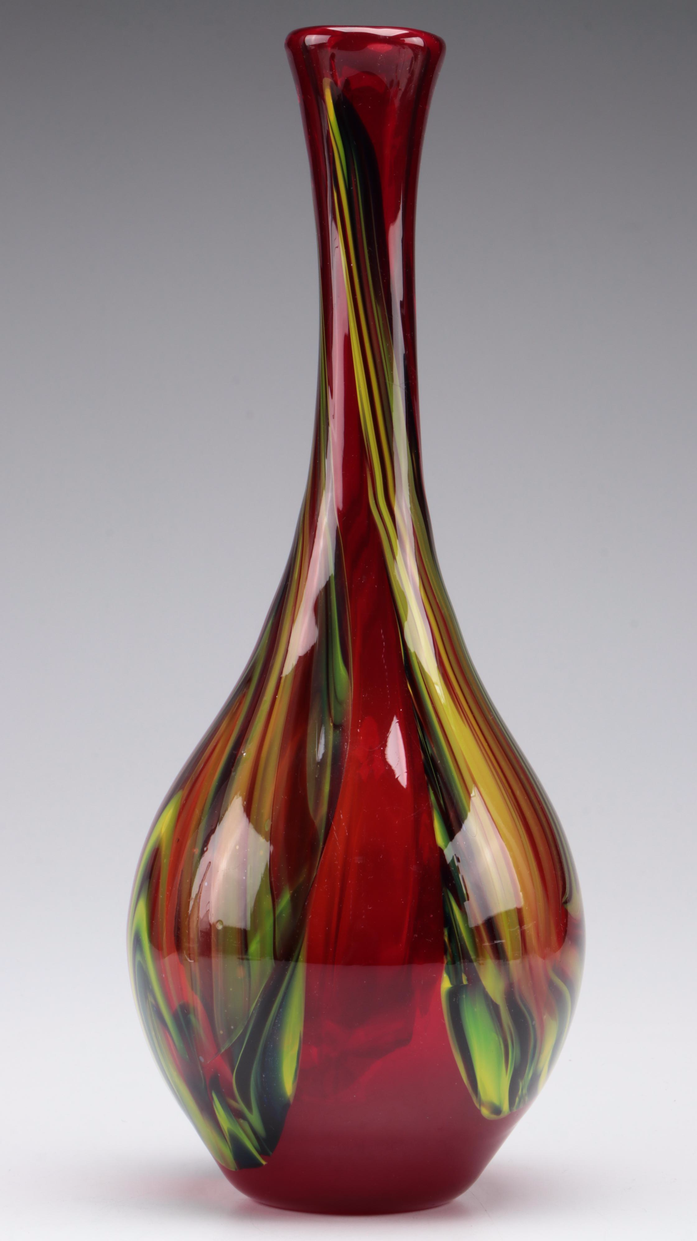 Two Hand Blown Art Glass Vases