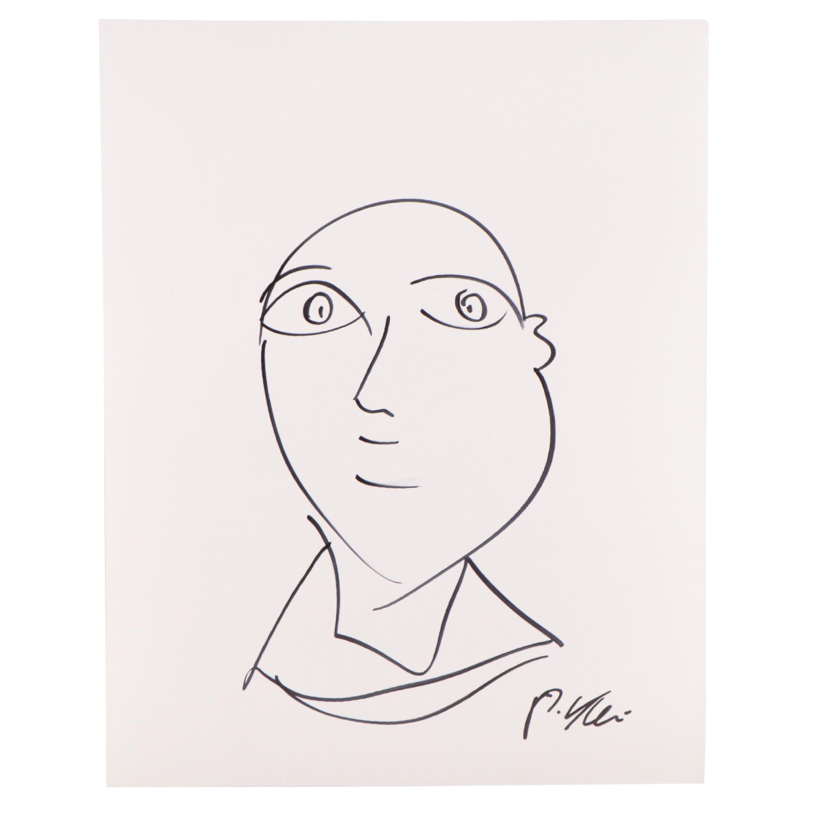 Peter Keil Abstract Ink Portrait Drawing