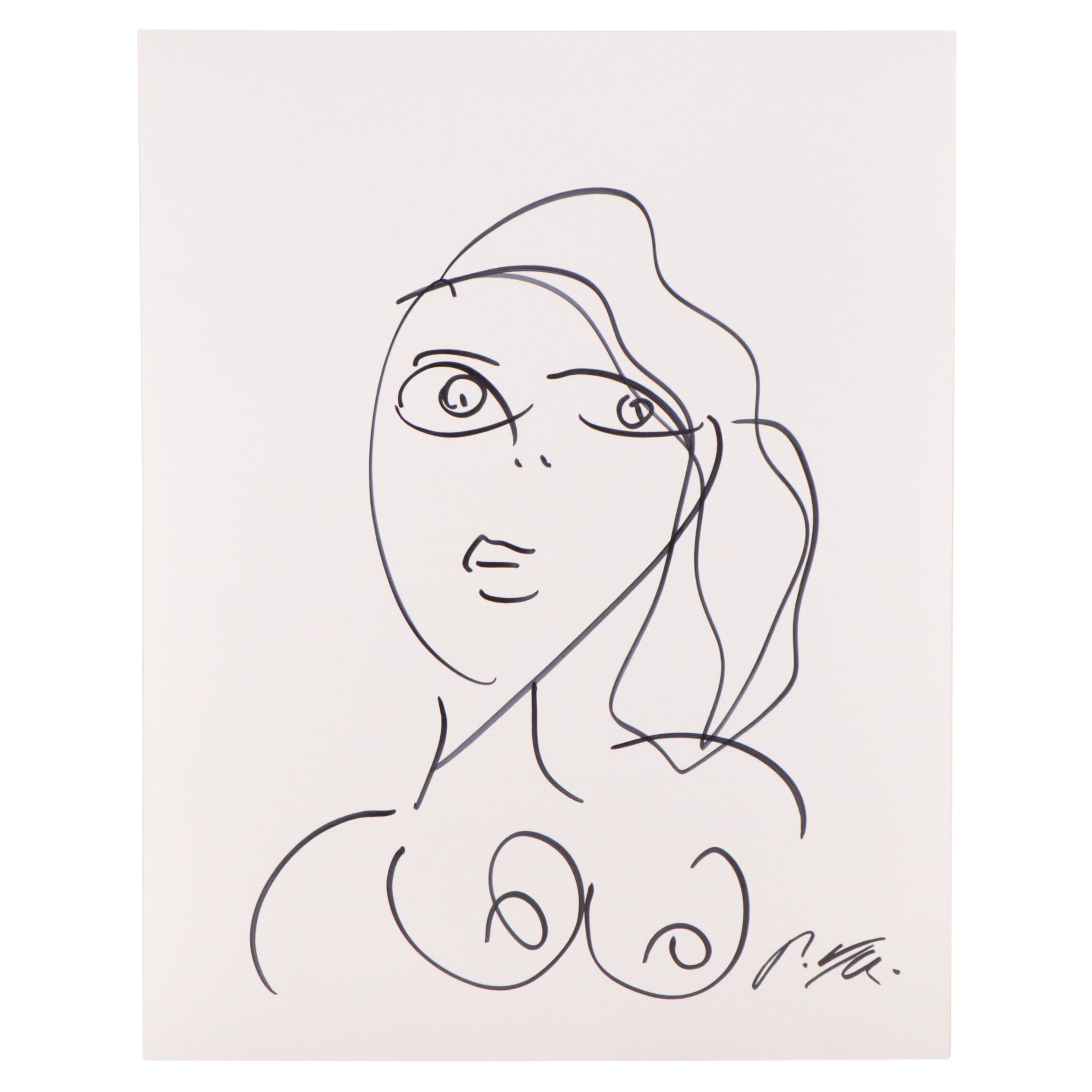 Peter Keil Abstract Ink Portrait Drawing