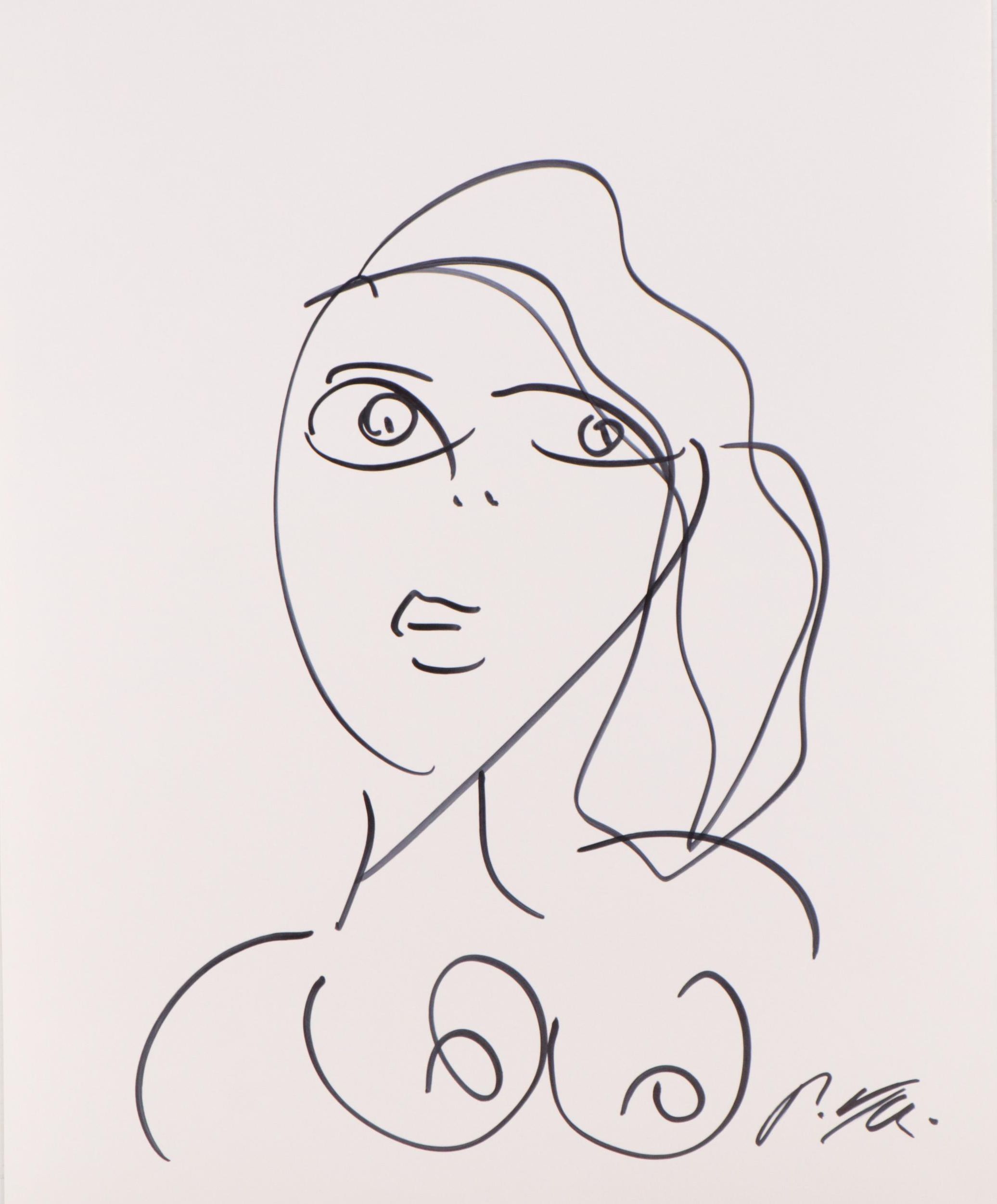 Peter Keil Abstract Ink Portrait Drawing