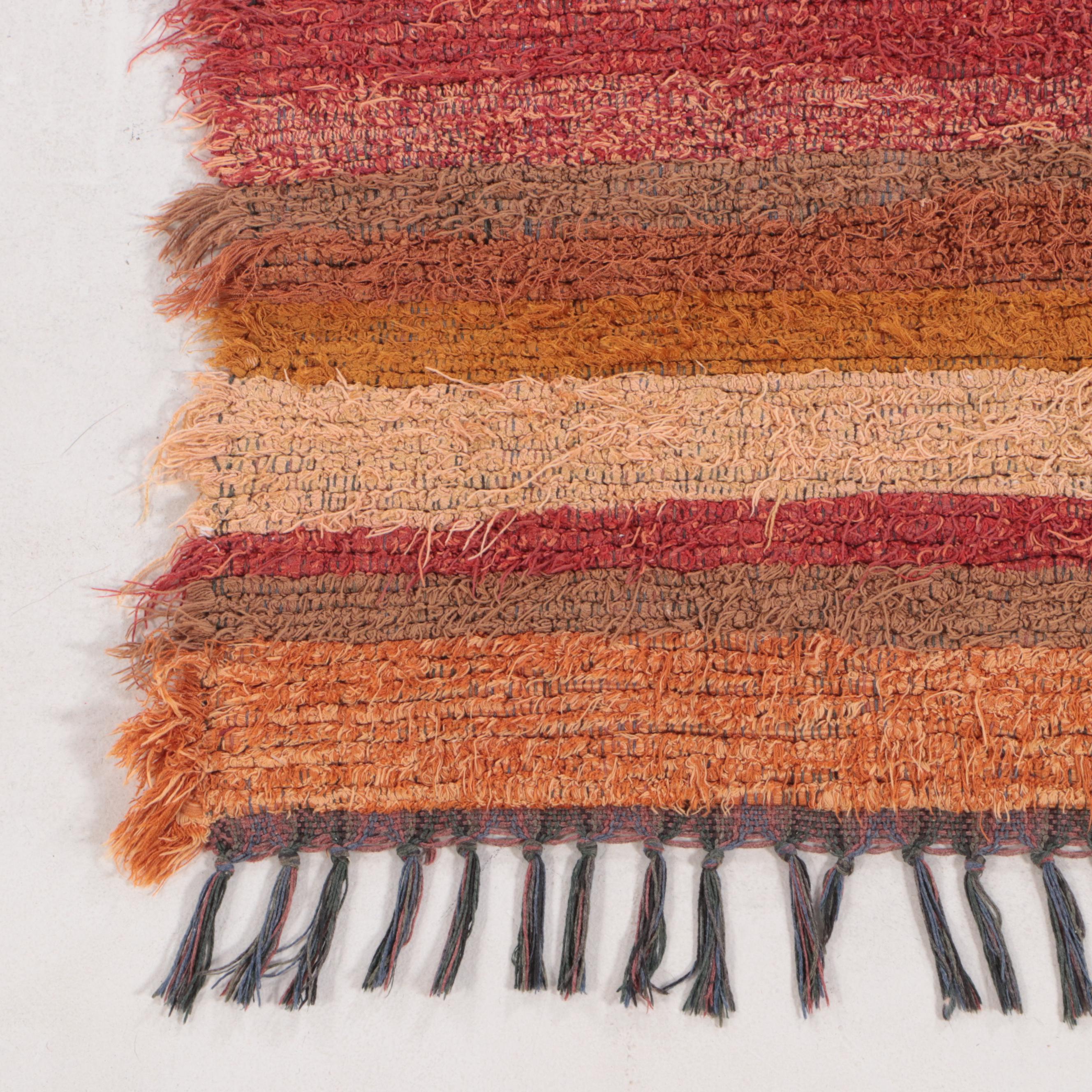 3' x 5'6 Hand-Knotted Berber Rehamna Striped Shag Accent Rug