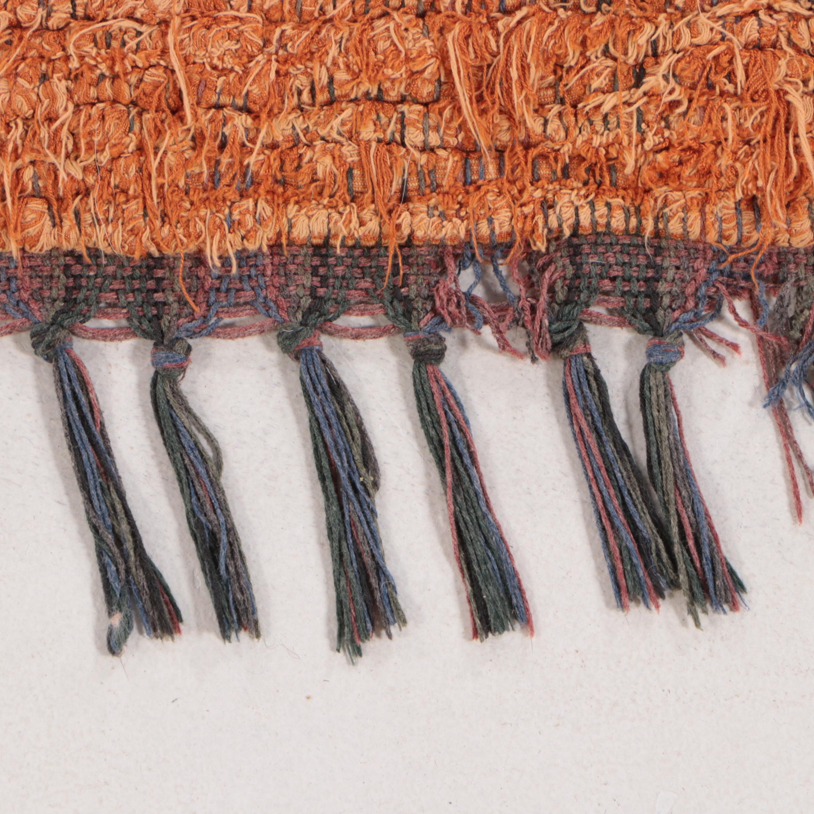 3' x 5'6 Hand-Knotted Berber Rehamna Striped Shag Accent Rug