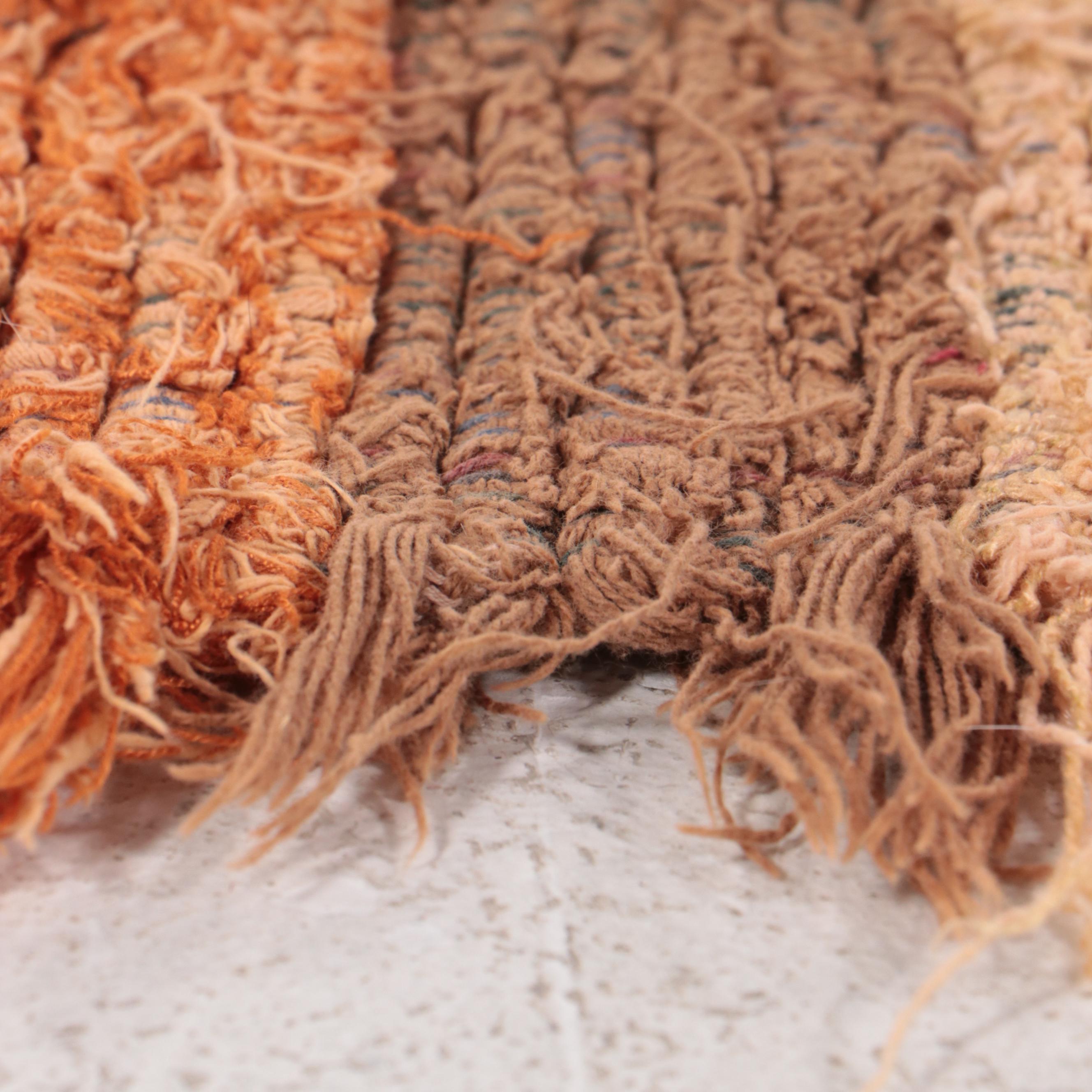 3' x 5'6 Hand-Knotted Berber Rehamna Striped Shag Accent Rug