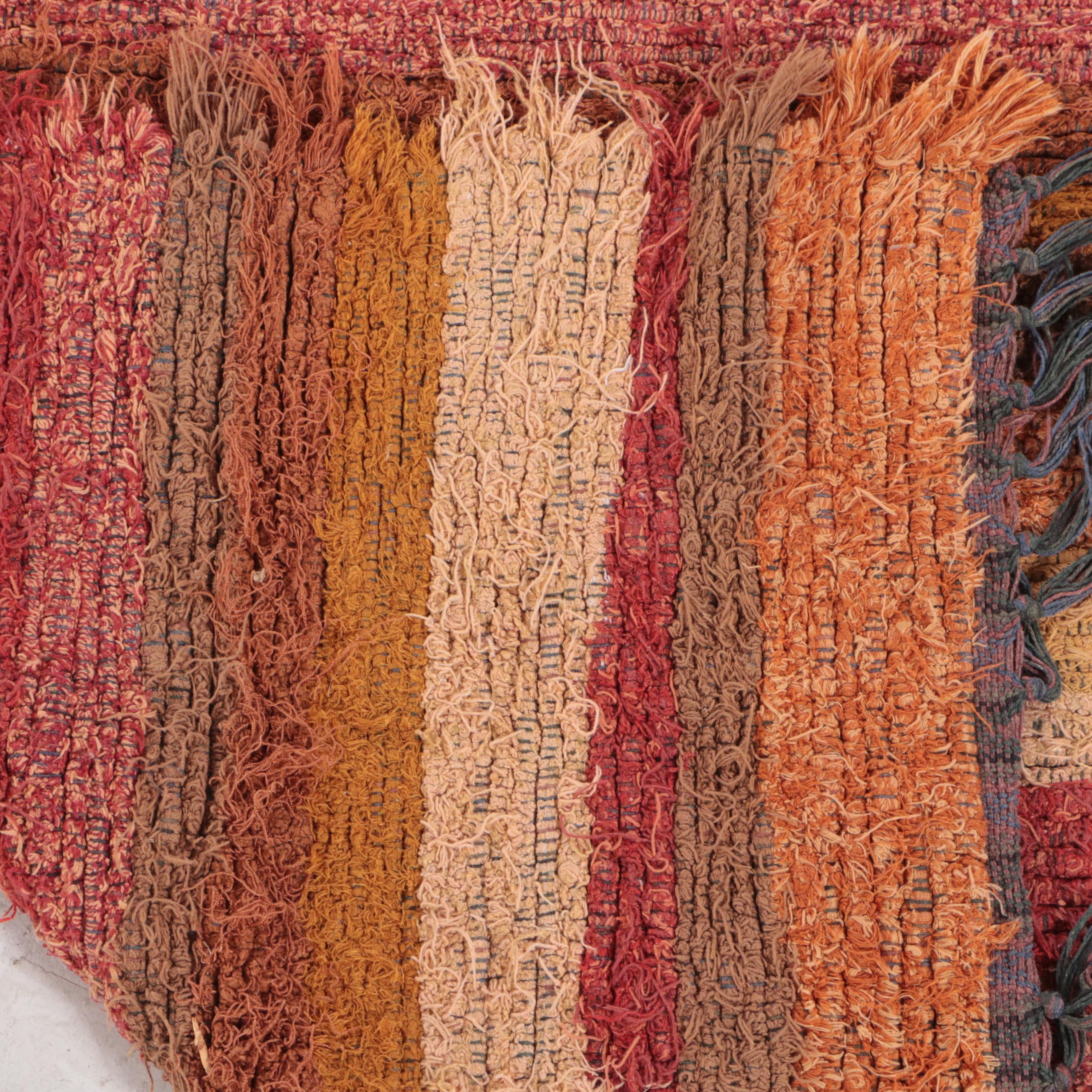 3' x 5'6 Hand-Knotted Berber Rehamna Striped Shag Accent Rug