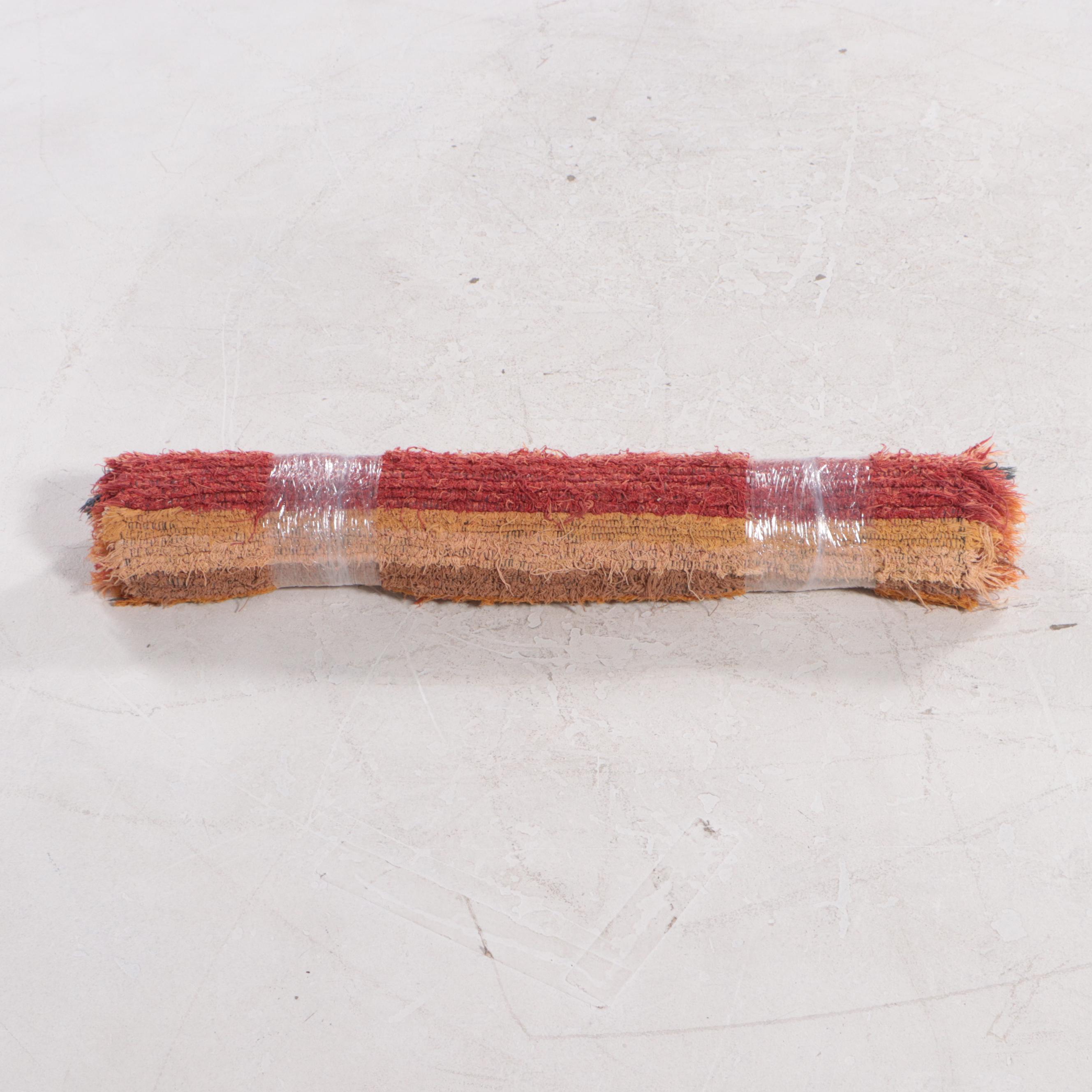 3' x 5'6 Hand-Knotted Berber Rehamna Striped Shag Accent Rug