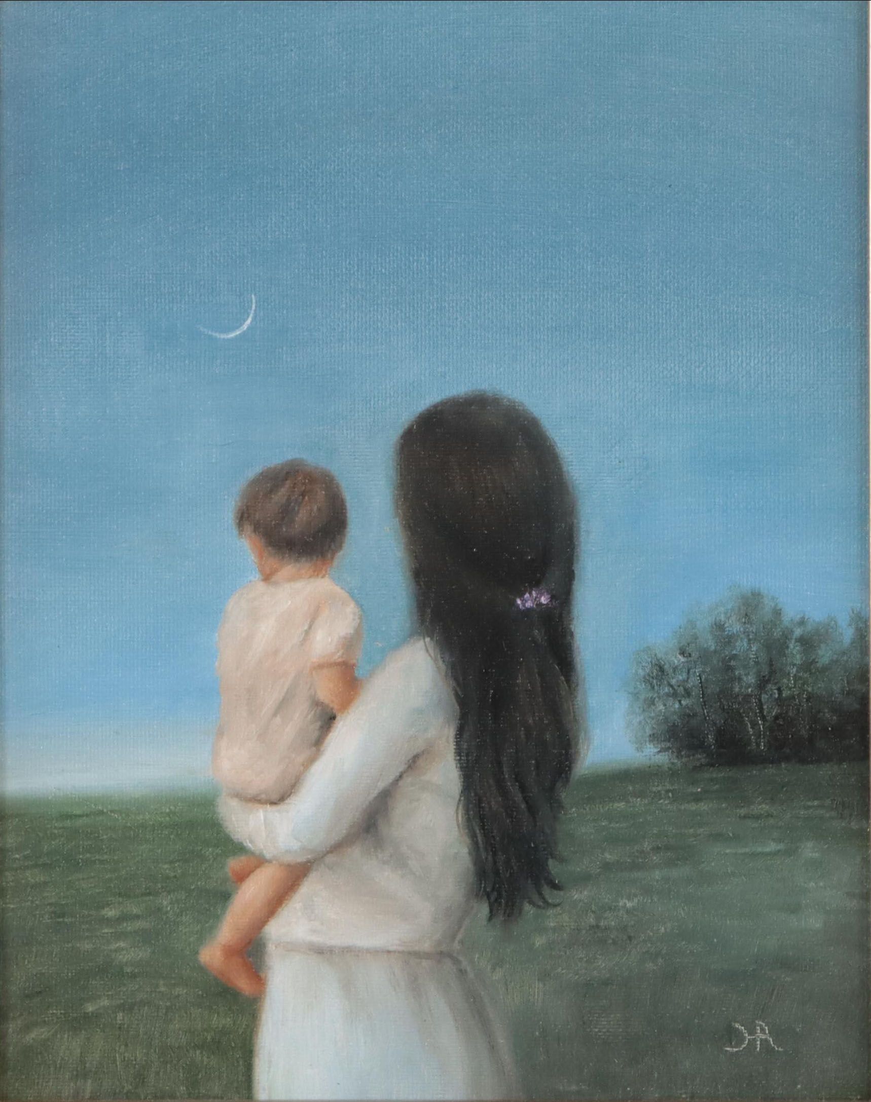 Houra H. Alghizzi Oil Painting "New Moon"