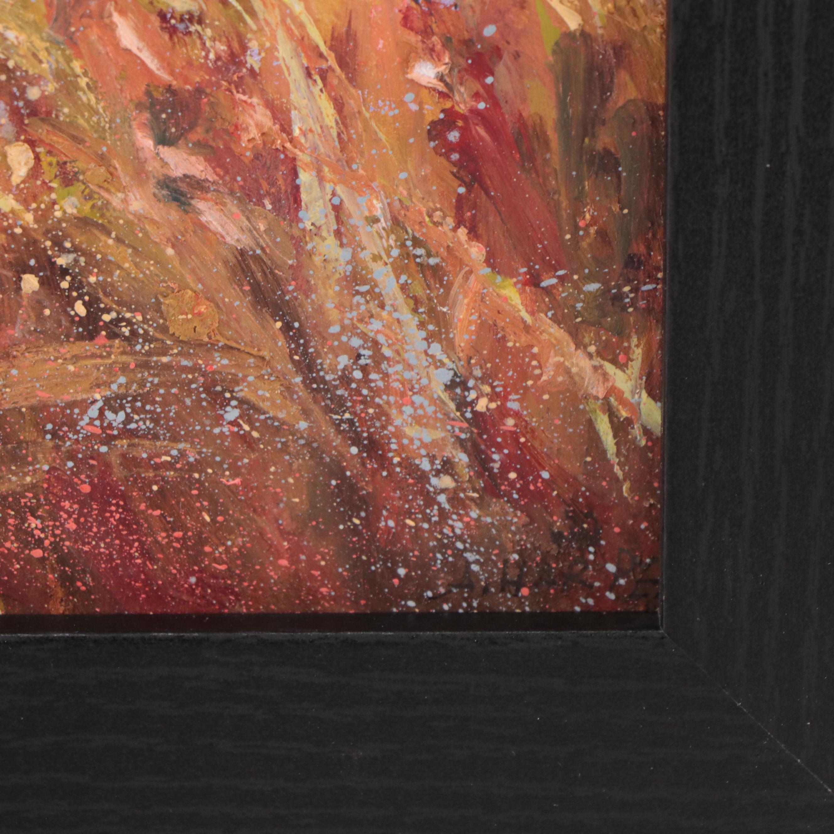 Farm Landscape Acrylic Painting, 21st Century