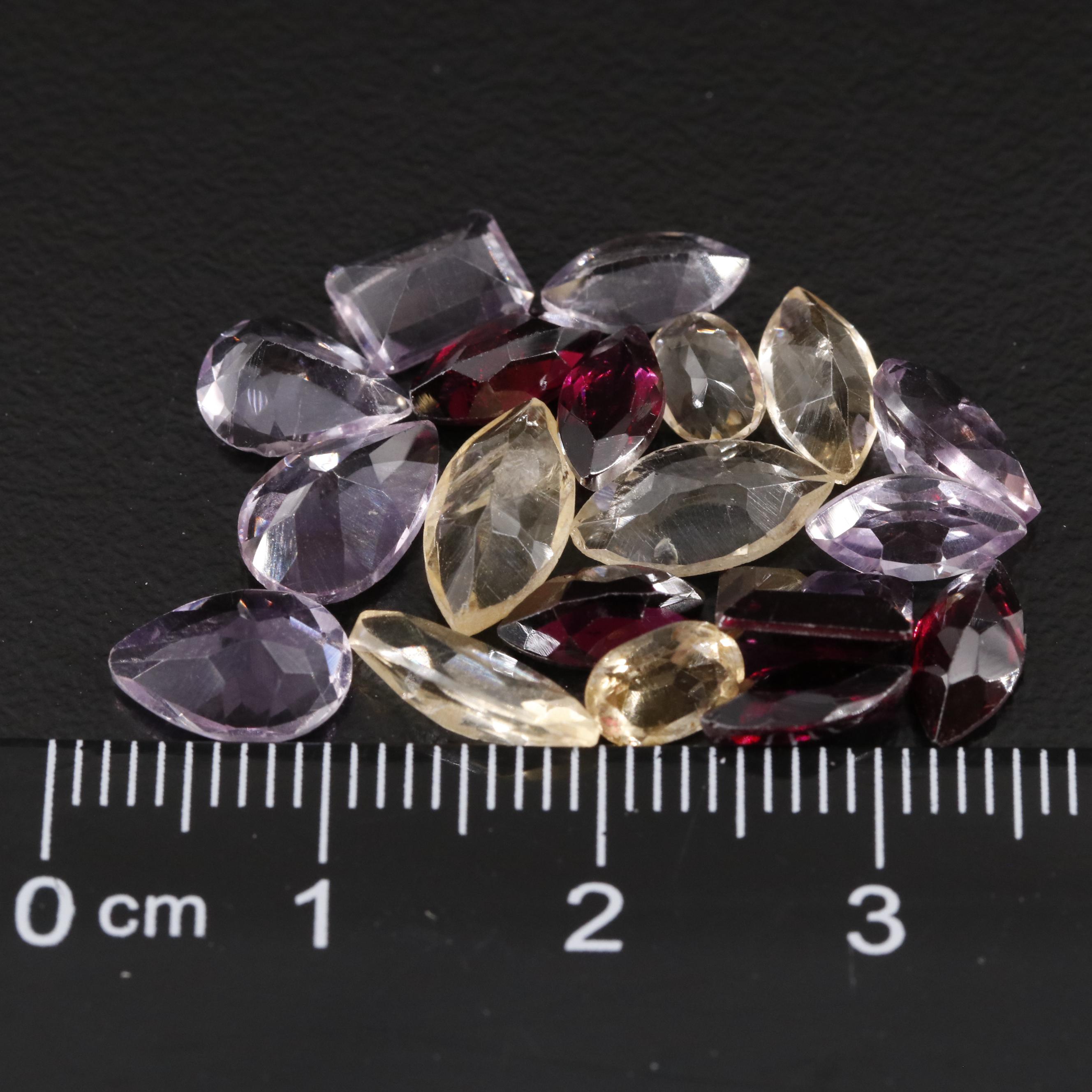 Loose 15.31 CTW Amethyst, Citrine and Garnet Lot