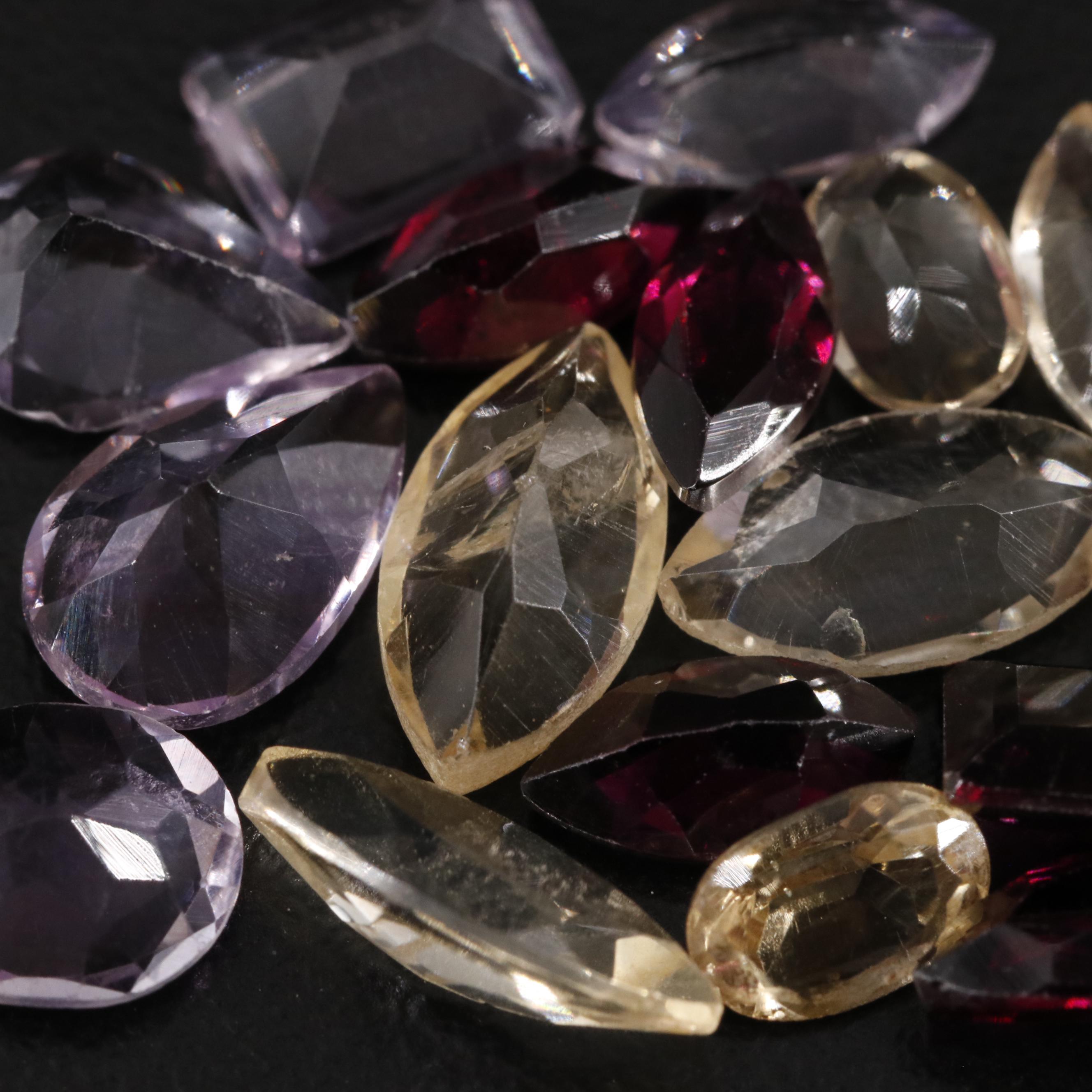 Loose 15.31 CTW Amethyst, Citrine and Garnet Lot