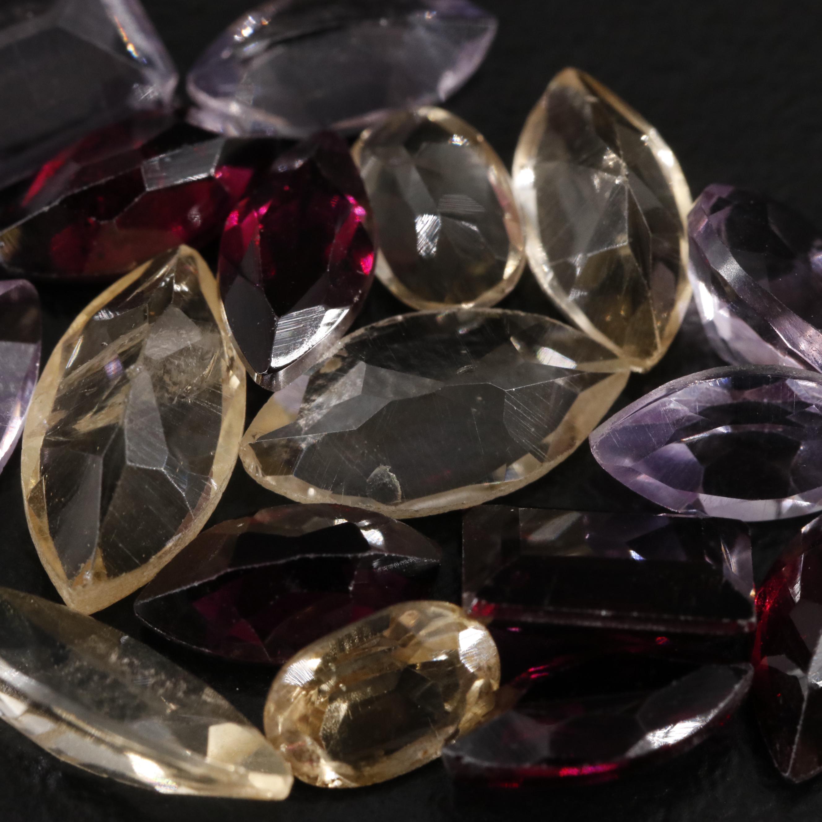 Loose 15.31 CTW Amethyst, Citrine and Garnet Lot