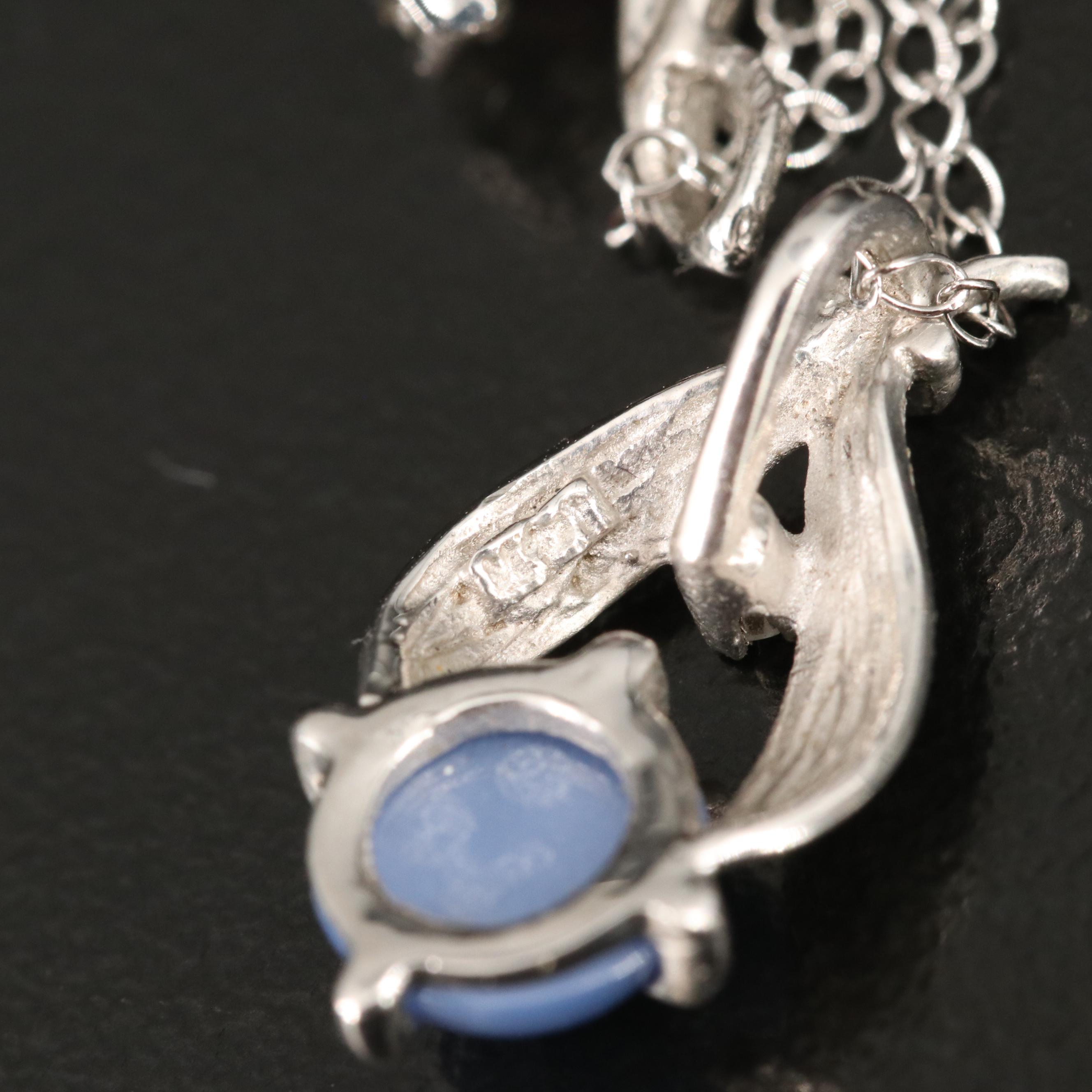 Vintage 14K Linde Star Ruby and Sapphire Necklaces with Diamond Accents