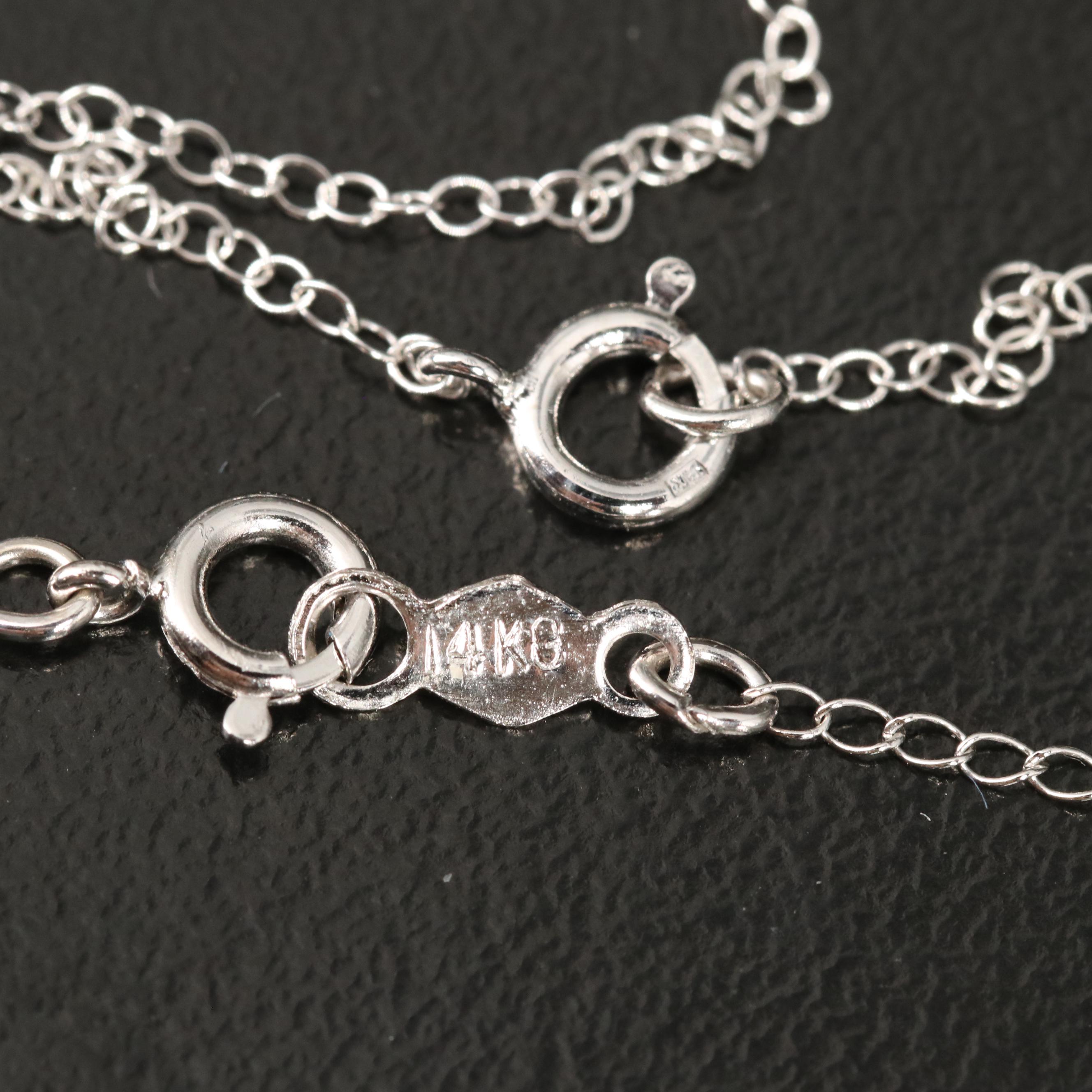 Vintage 14K Linde Star Ruby and Sapphire Necklaces with Diamond Accents