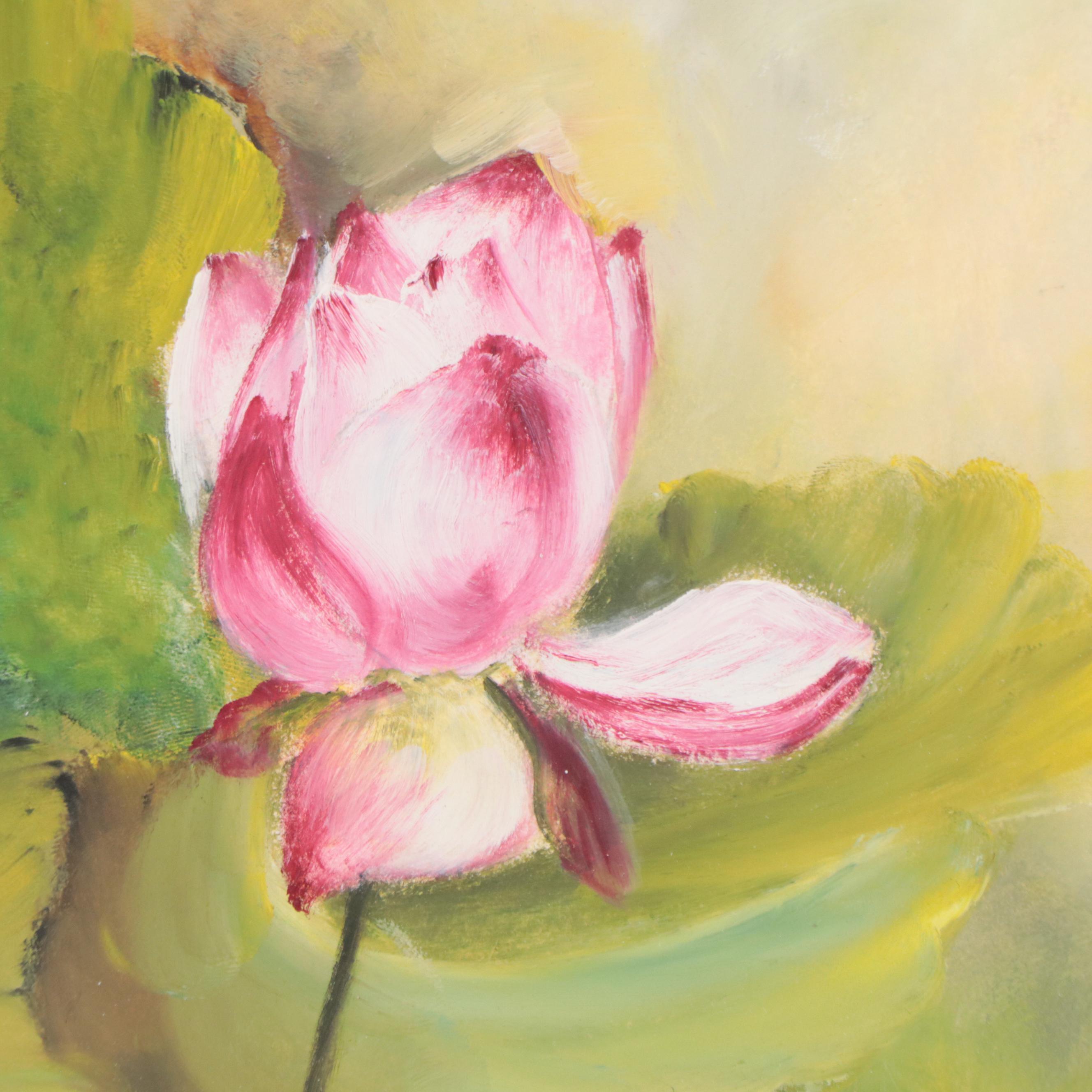 D. Shillano Acrylic Painting of Water Lilies