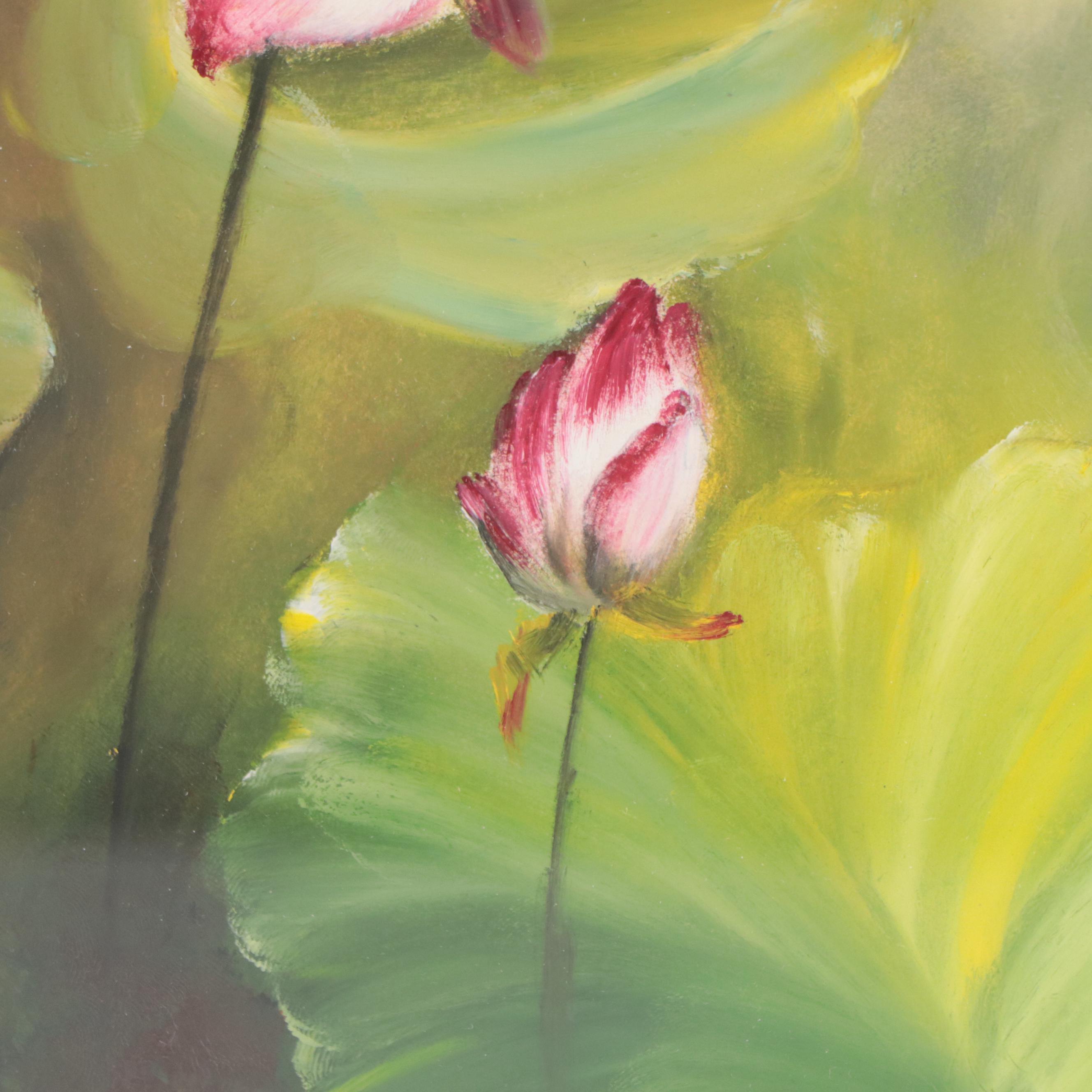 D. Shillano Acrylic Painting of Water Lilies