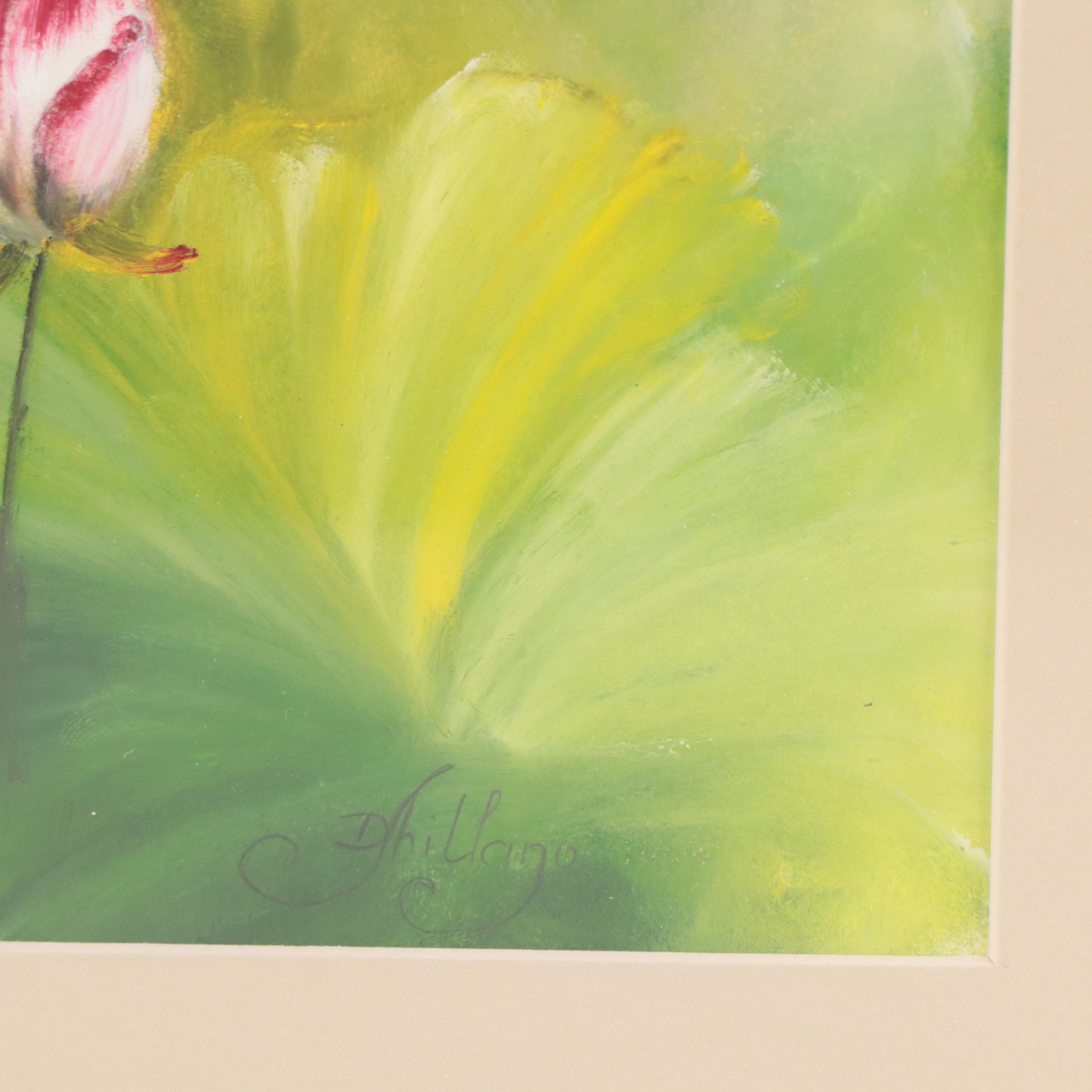 D. Shillano Acrylic Painting of Water Lilies