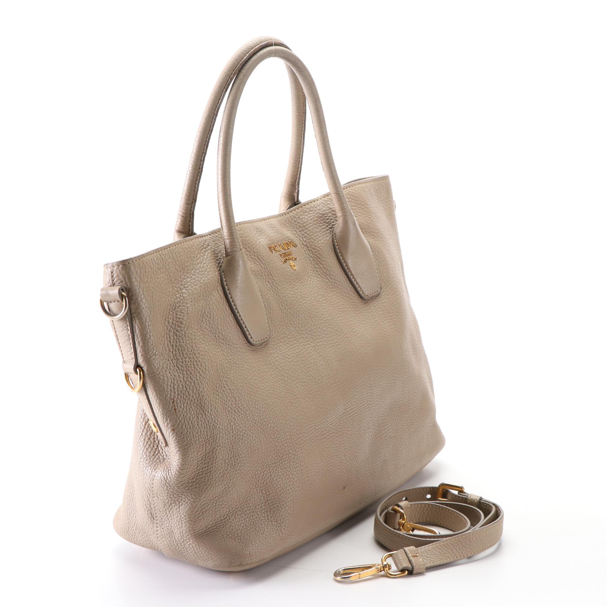 Prada Two-Way Tote Bag in Vitello Daino Leather