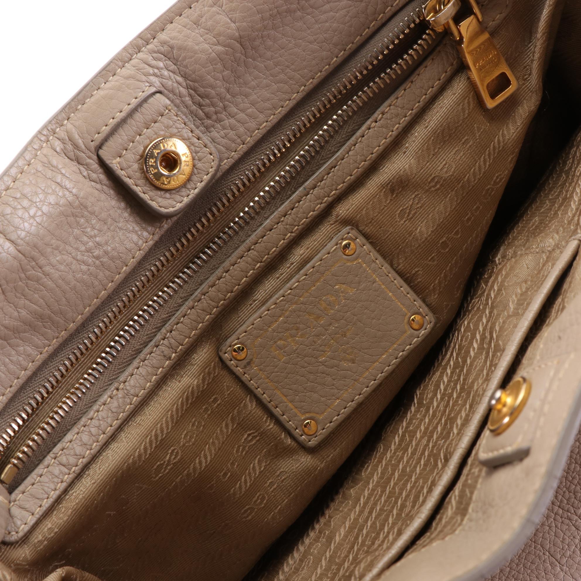 Prada Two-Way Tote Bag in Vitello Daino Leather