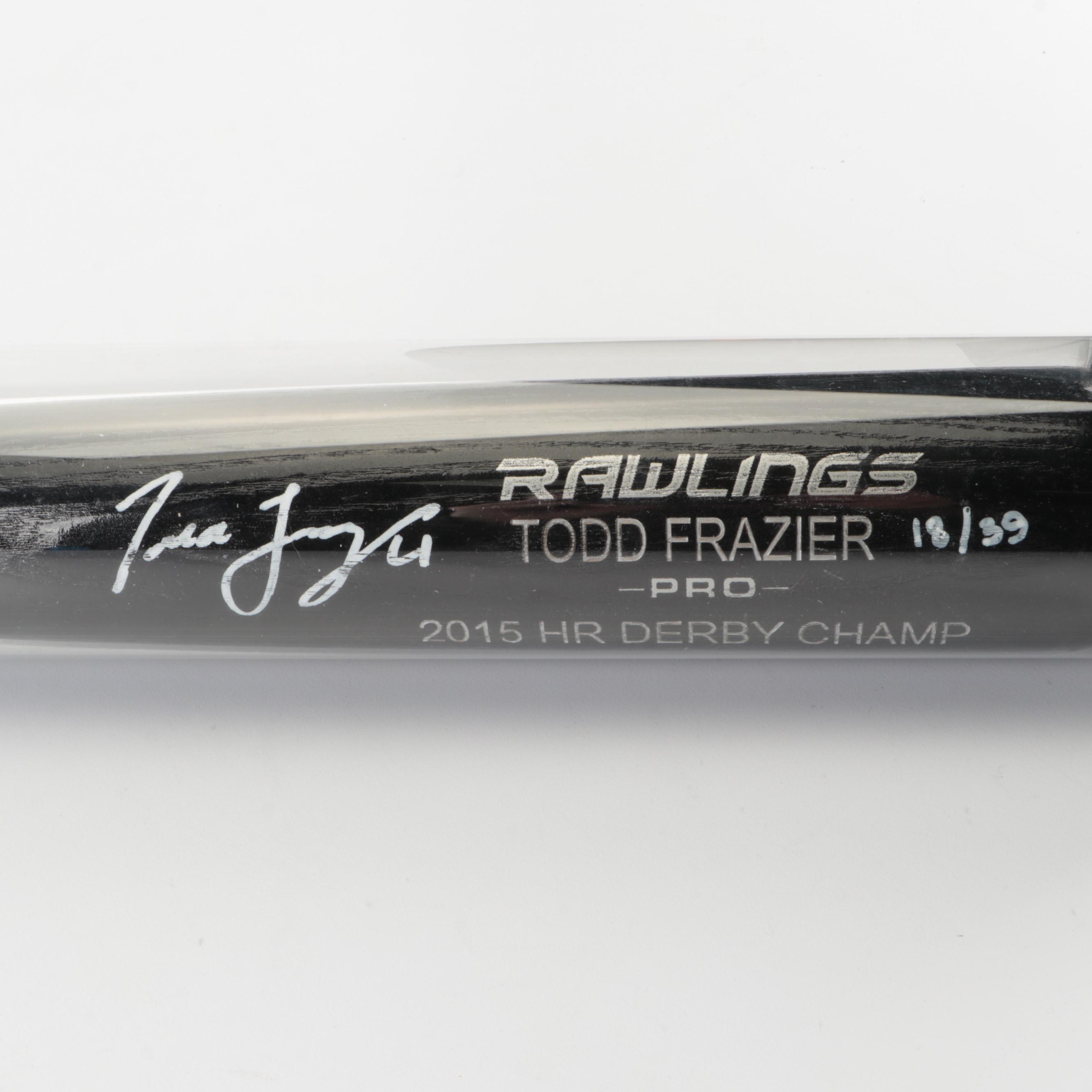 Todd Frazier Signed 2015 Home Run Derby Bat and "HR Derby Champ" Baseball