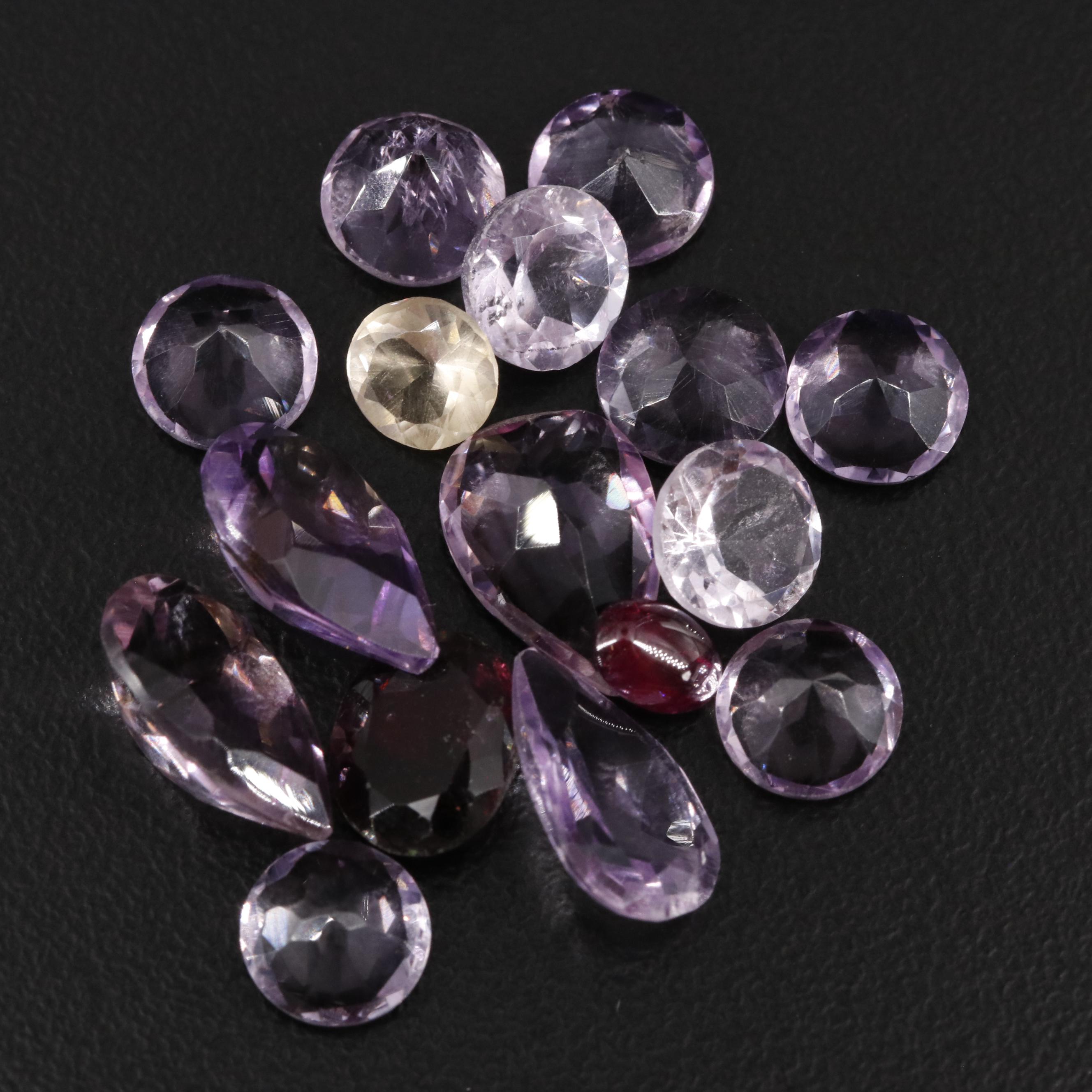 Loose 22.76 CTW Amethyst, Garnet and Citrine Lot