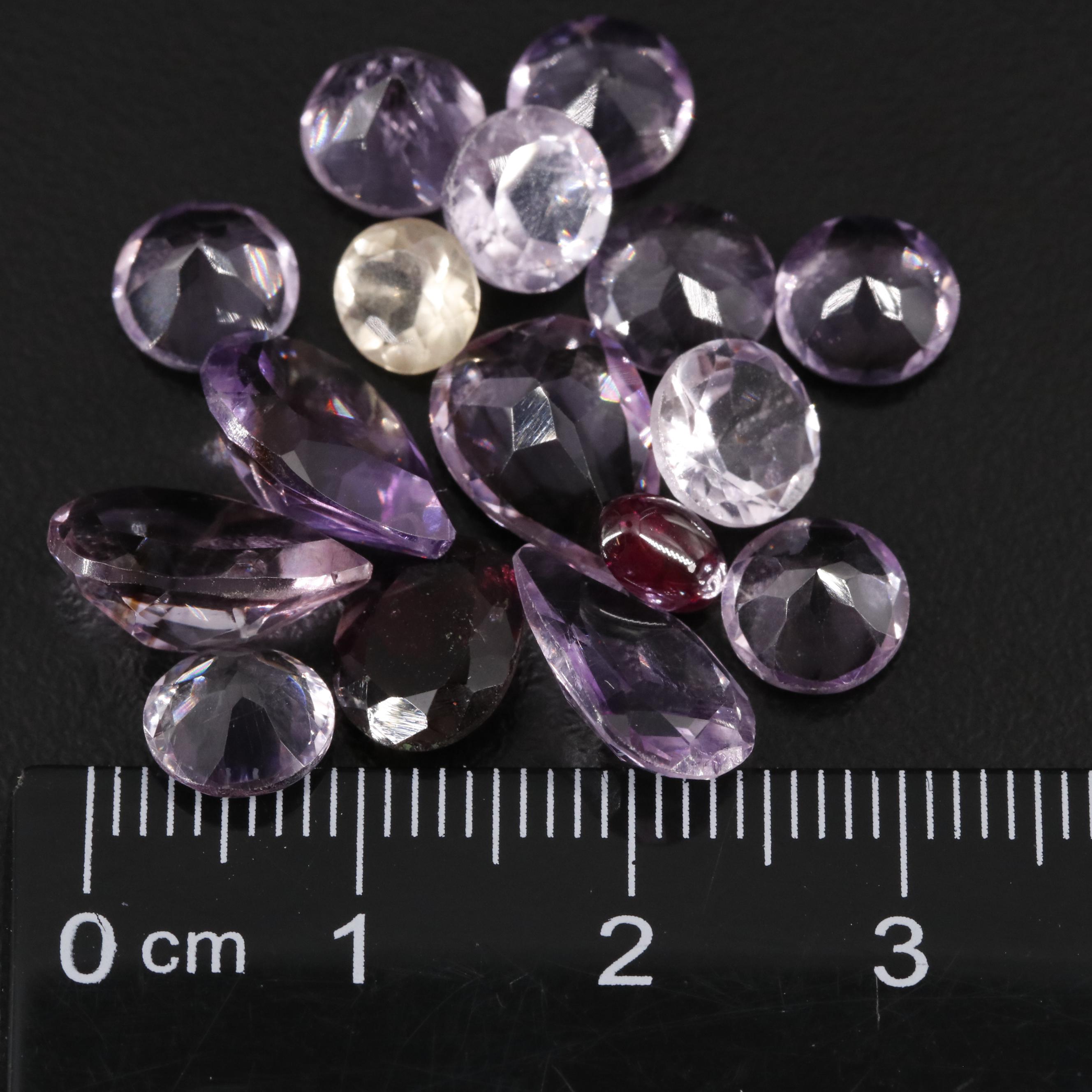 Loose 22.76 CTW Amethyst, Garnet and Citrine Lot