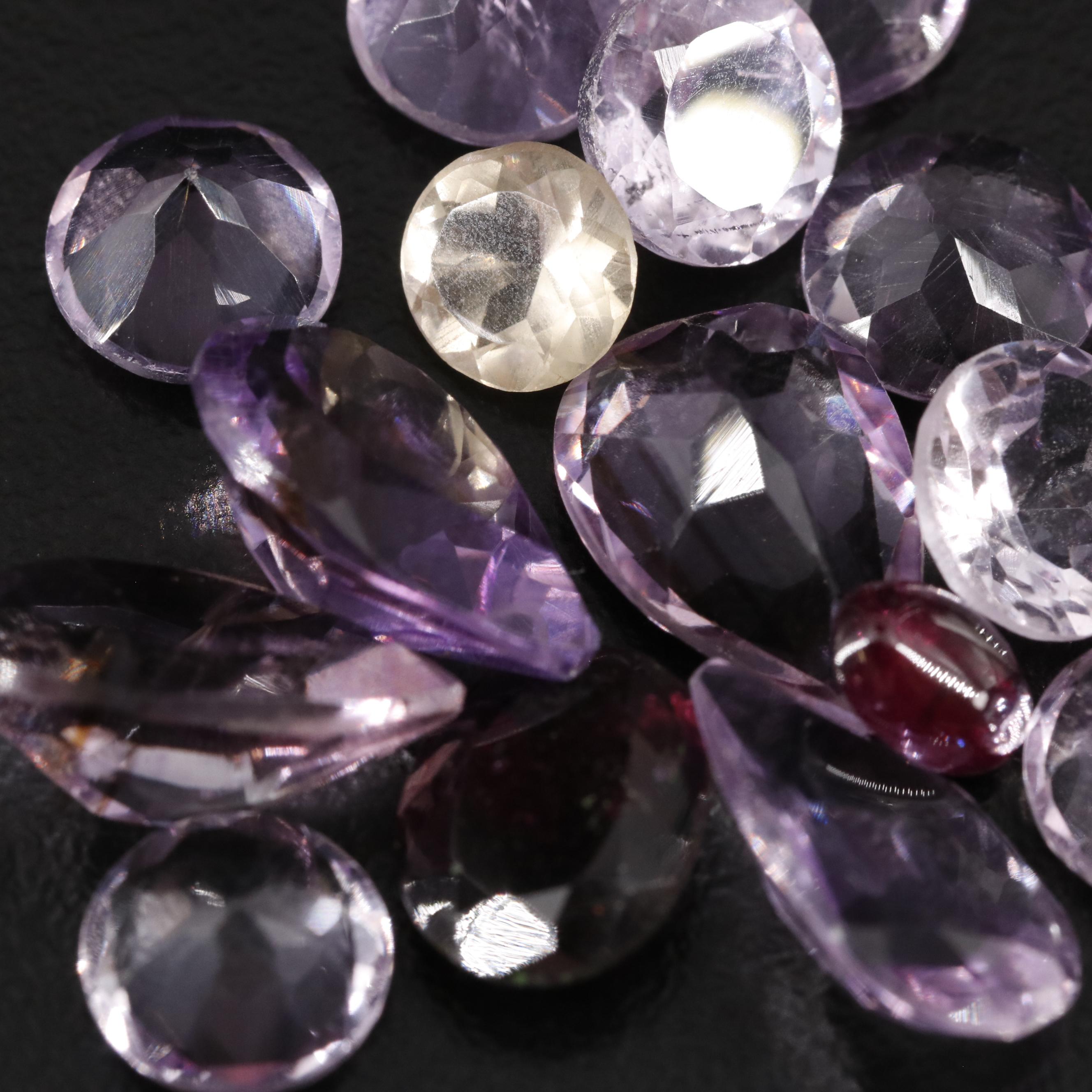 Loose 22.76 CTW Amethyst, Garnet and Citrine Lot