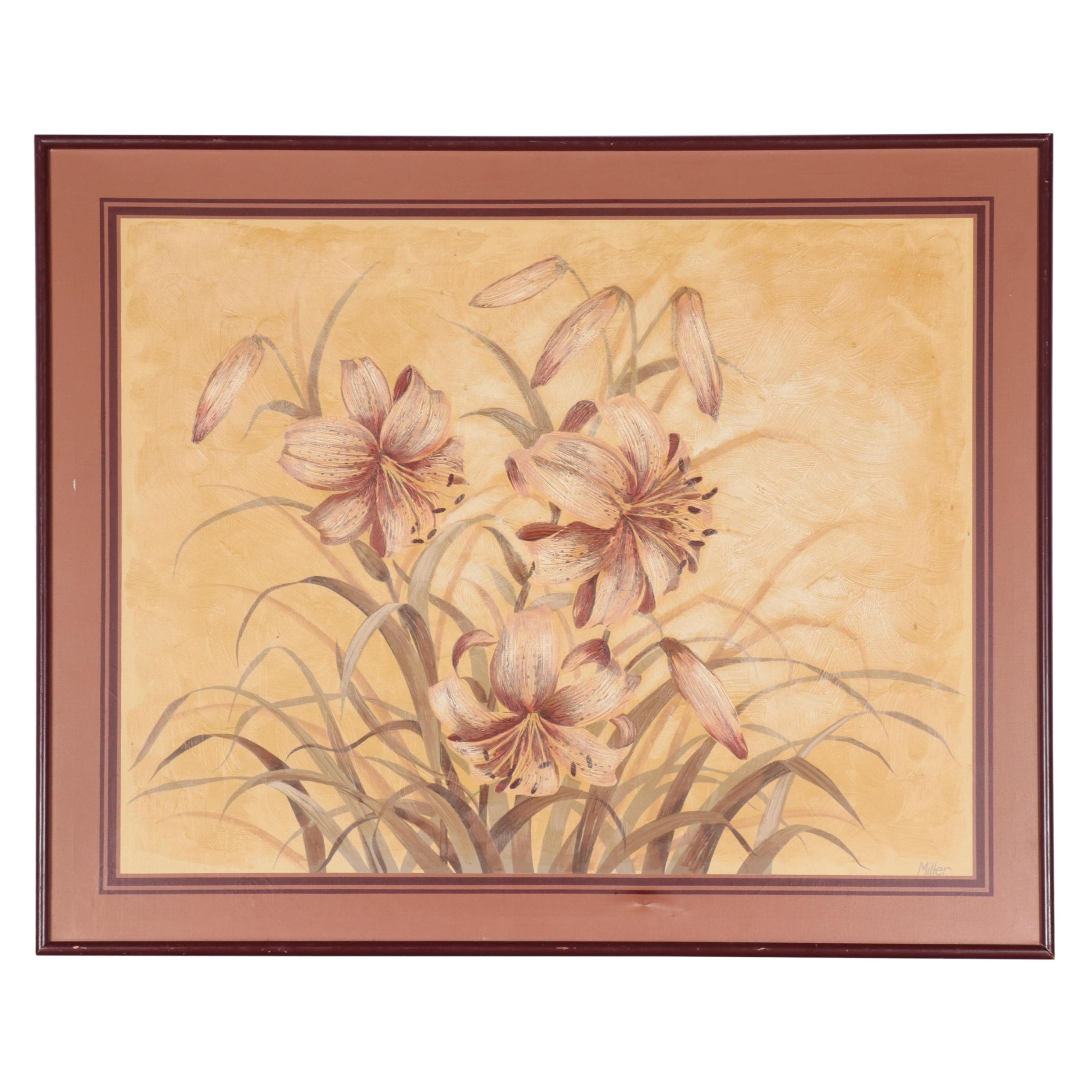 Miller Large-Scale Acrylic Floral Painting