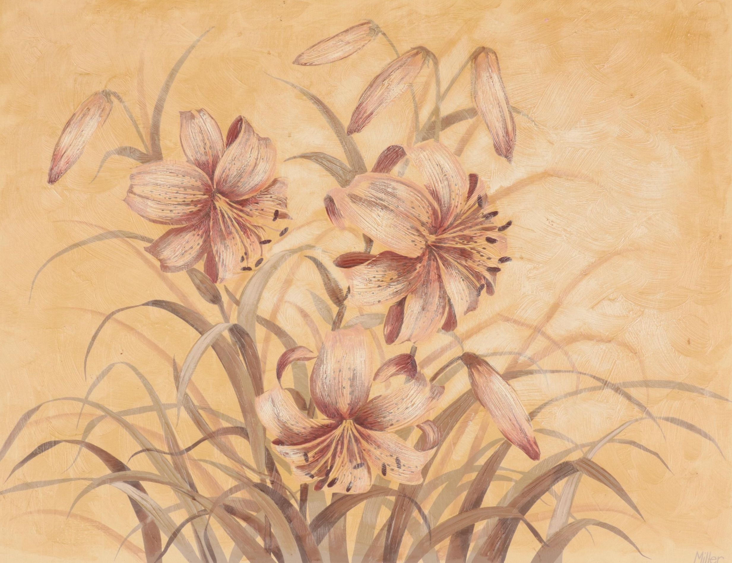 Miller Large-Scale Acrylic Floral Painting
