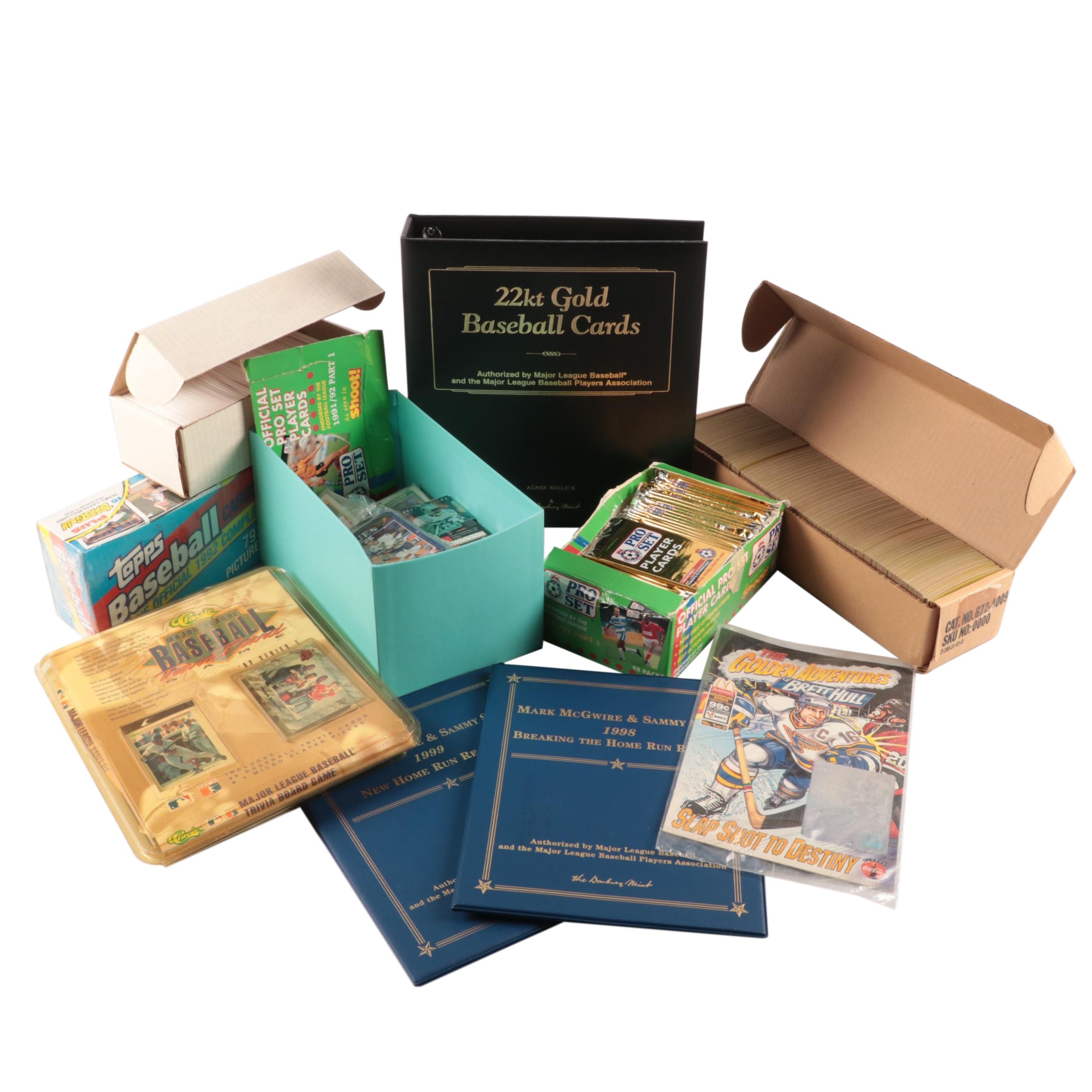 Danbury Mint 22K Baseball Cards with 1992 Topps Set and More Sports Memorabilia