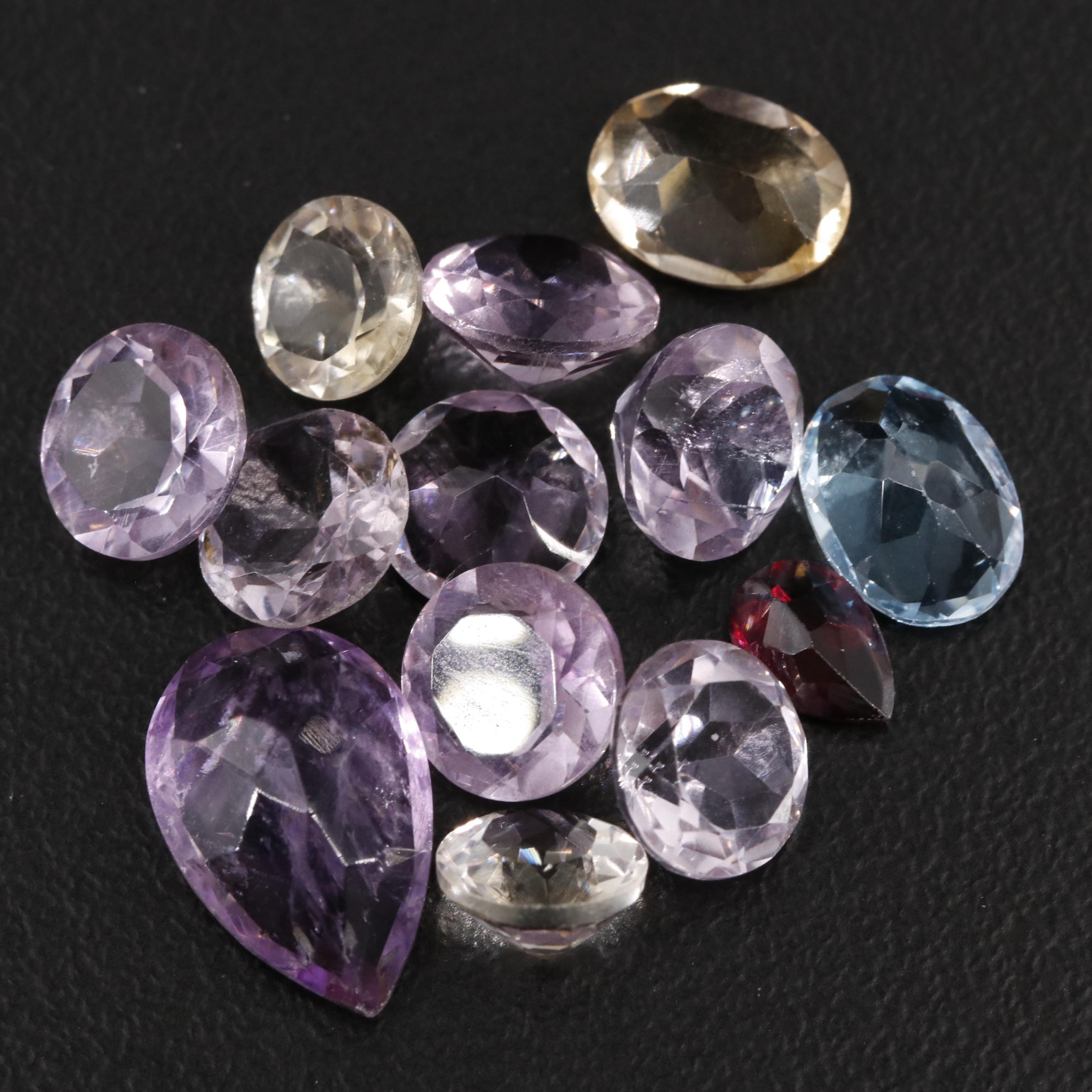 Loose 15.00 CTW Amethyst, Citrine and Garnet Lot