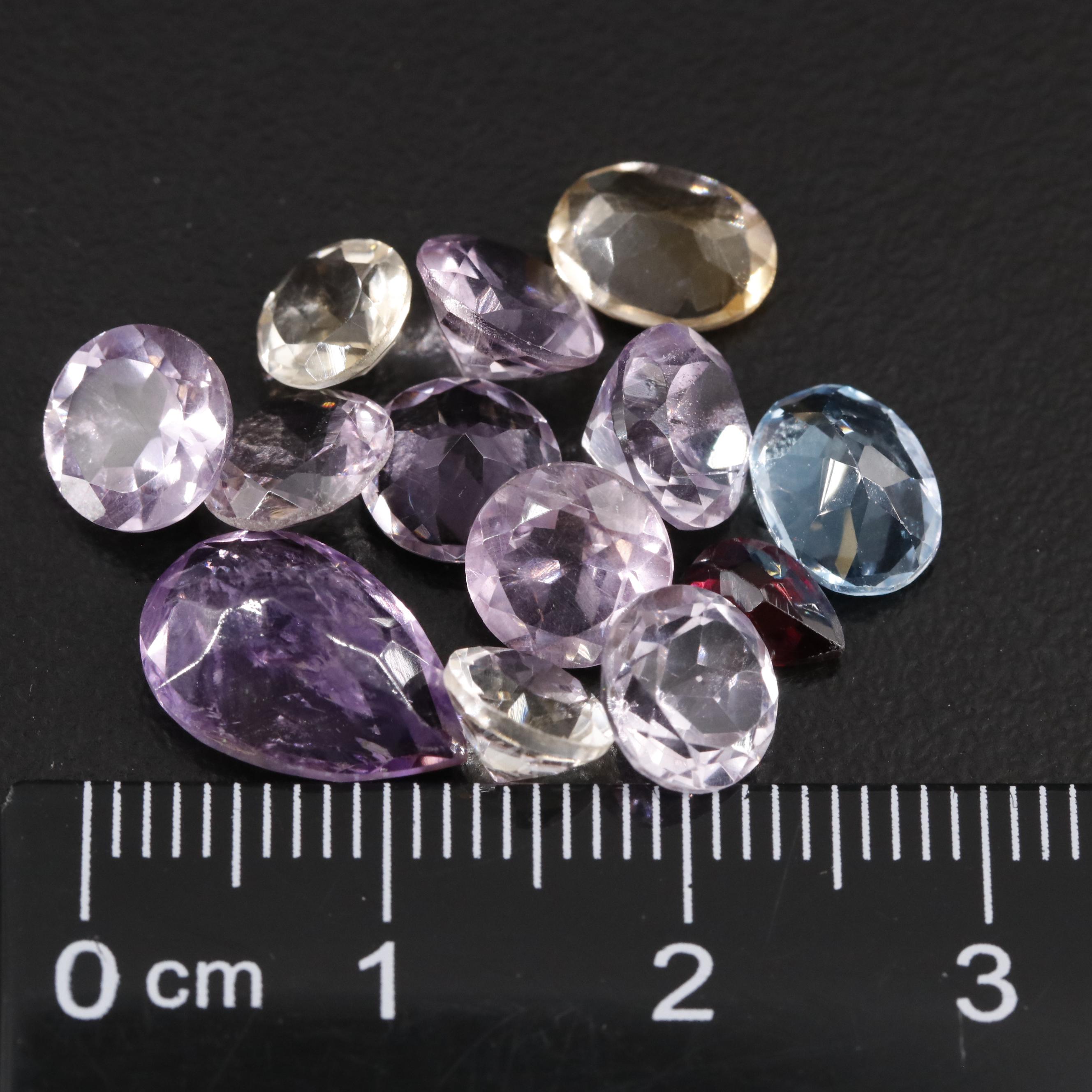 Loose 15.00 CTW Amethyst, Citrine and Garnet Lot