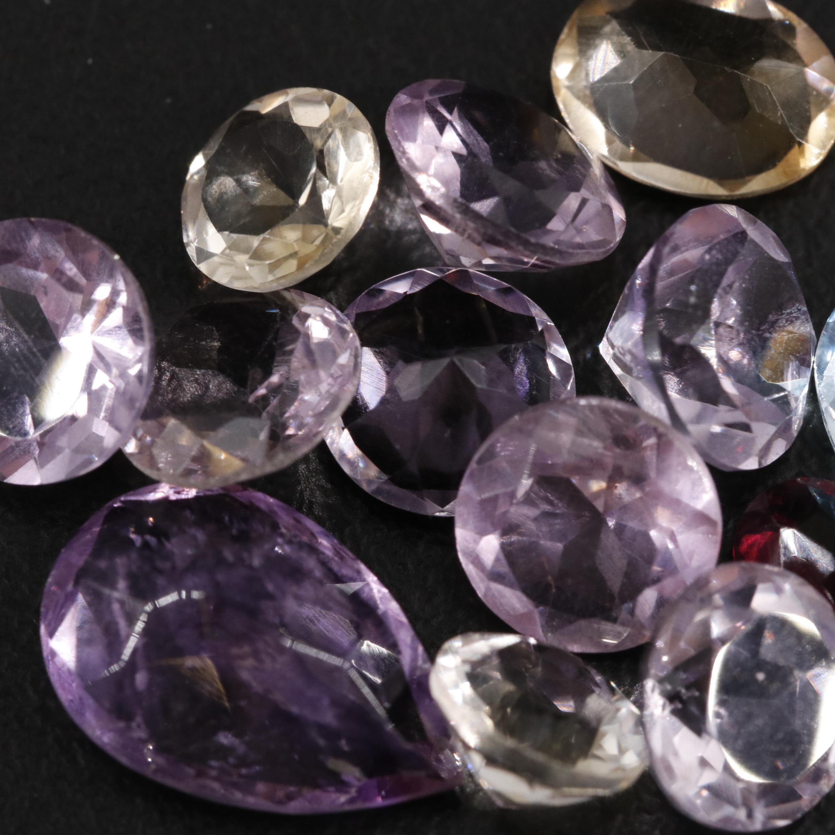 Loose 15.00 CTW Amethyst, Citrine and Garnet Lot