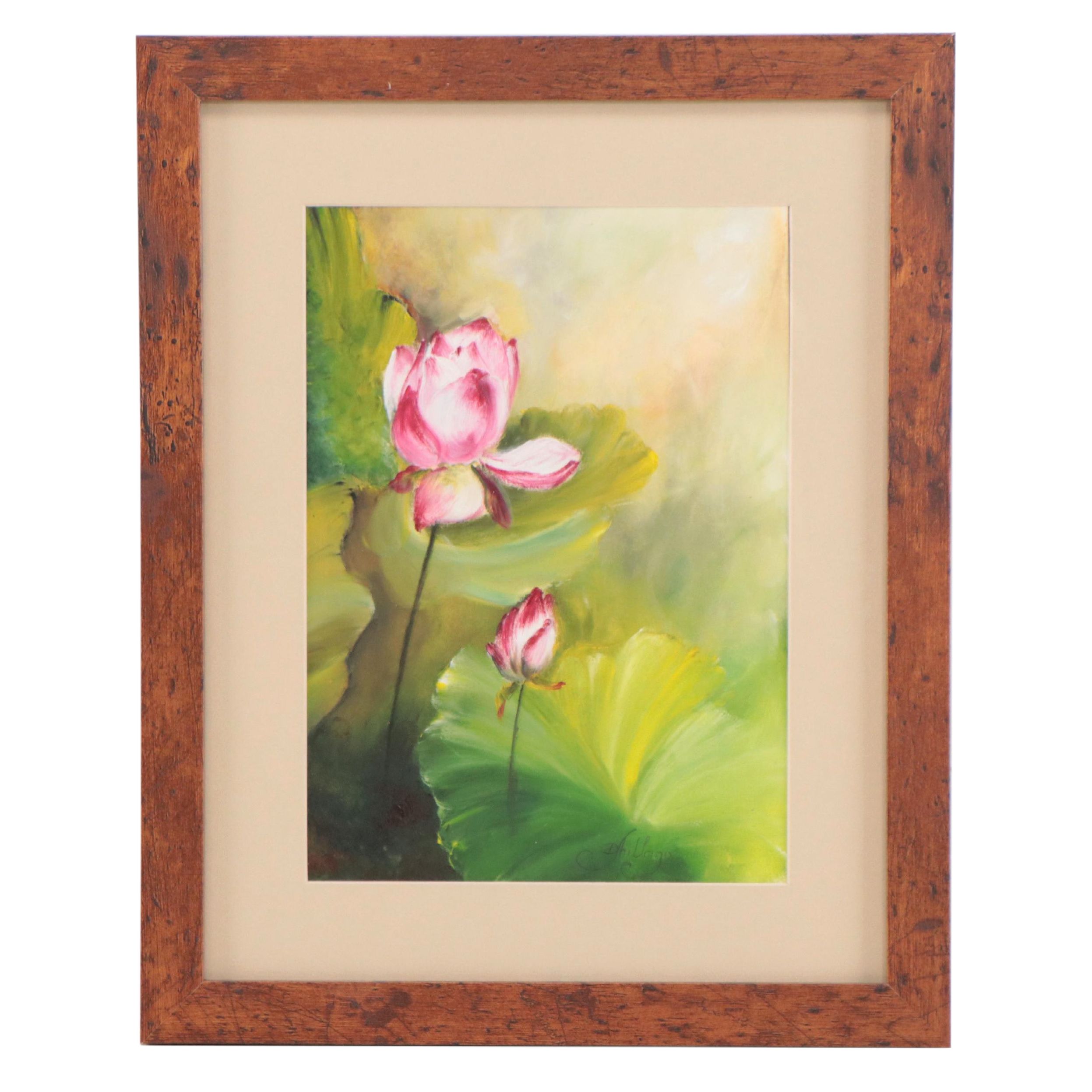 D. Shillano Acrylic Painting of Water Lilies