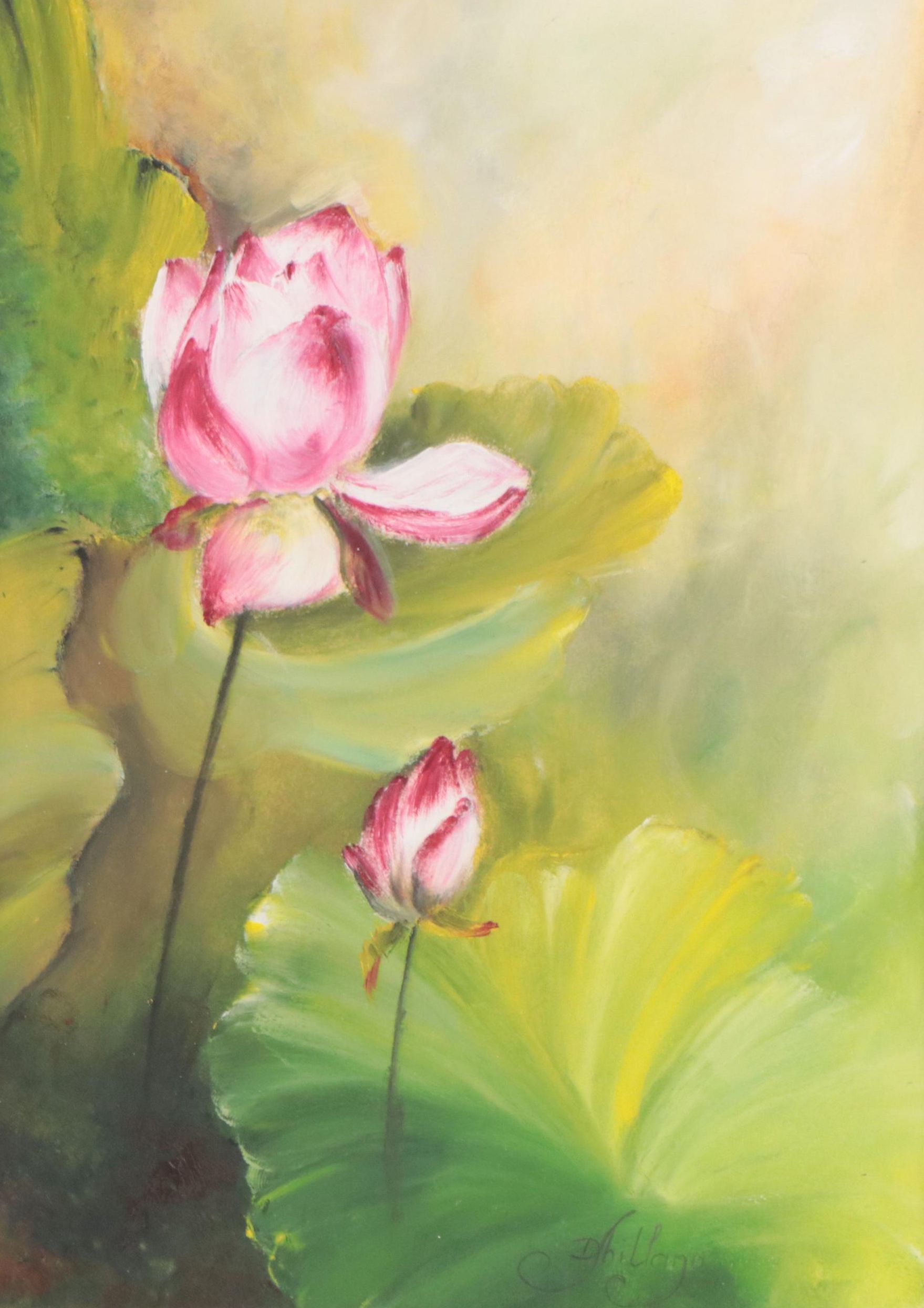 D. Shillano Acrylic Painting of Water Lilies