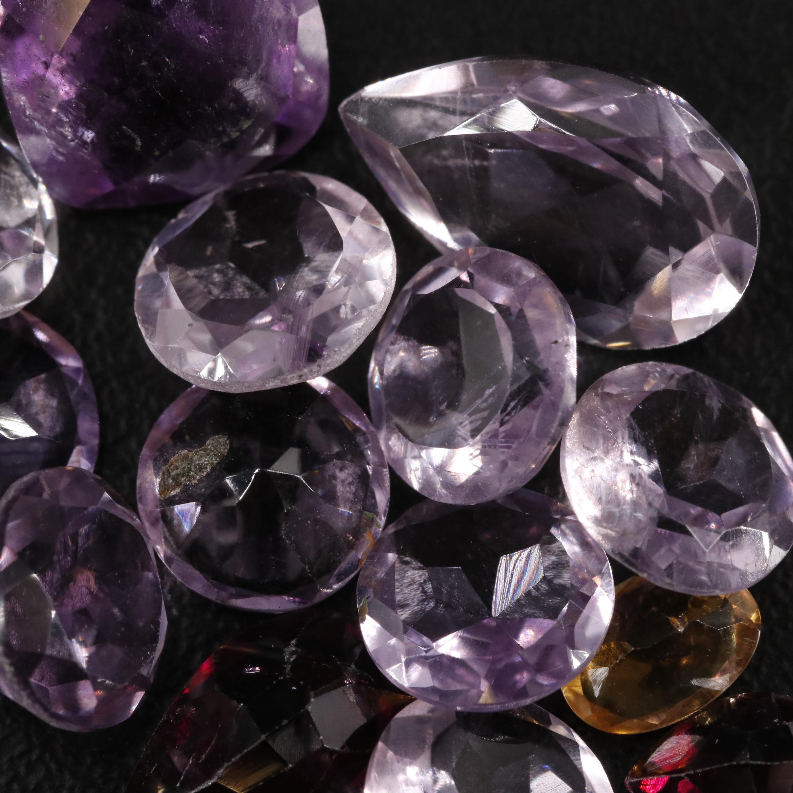 Loose 21.66 CTW Amethyst, Citrine and Garnet Lot