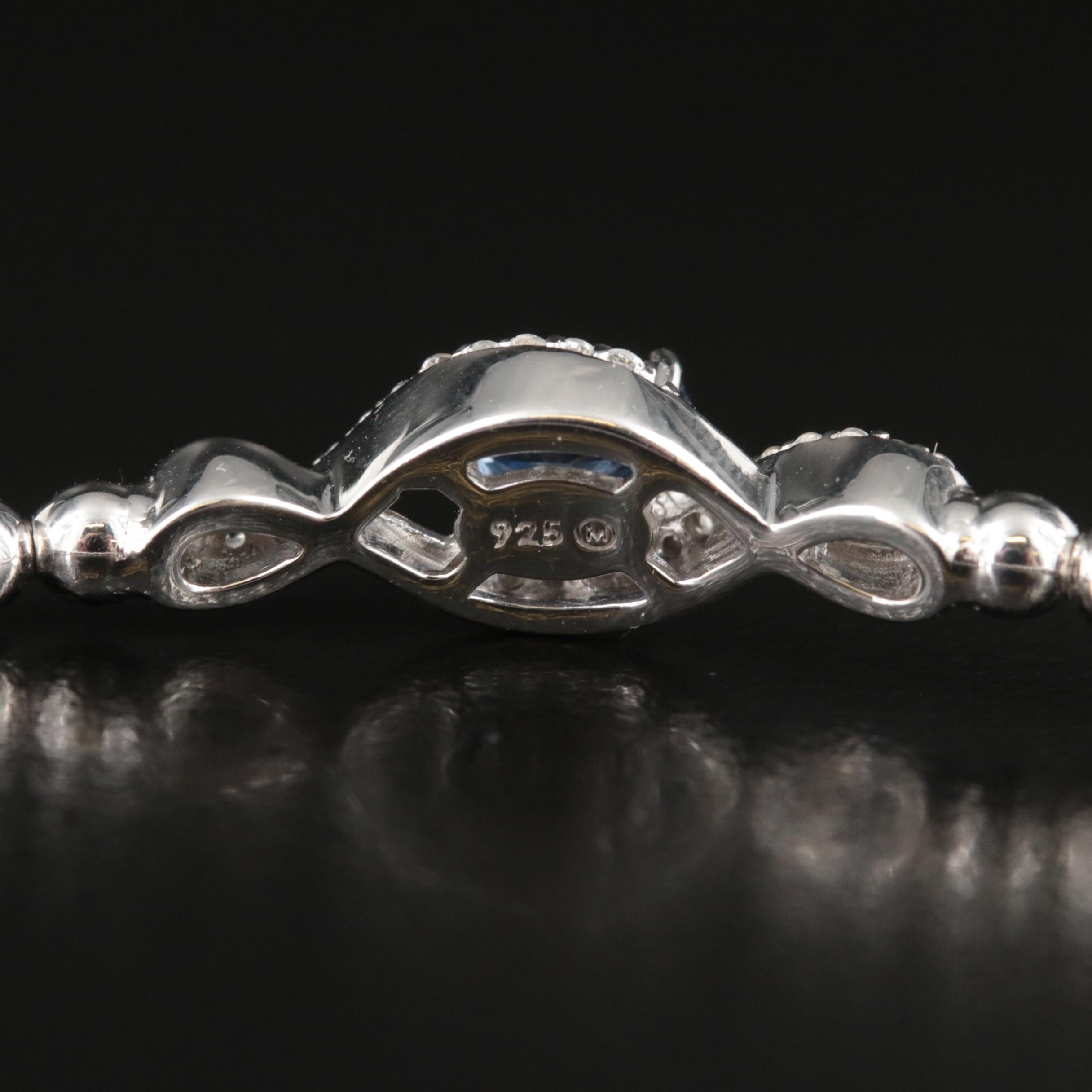 Sterling Sapphire Bead Bracelet