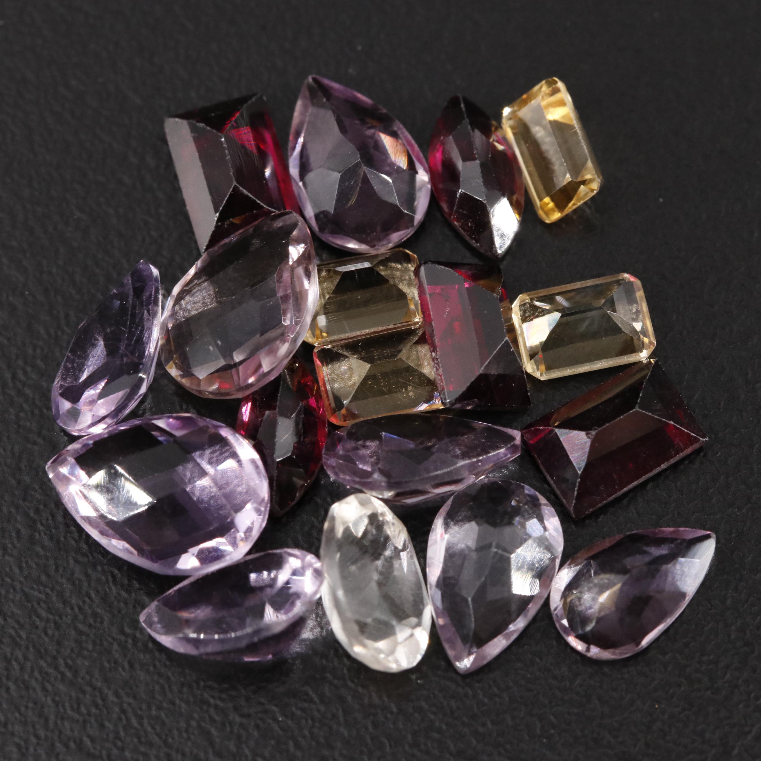 Loose 19.02 CTW Amethyst, Citrine and Garnet Lot