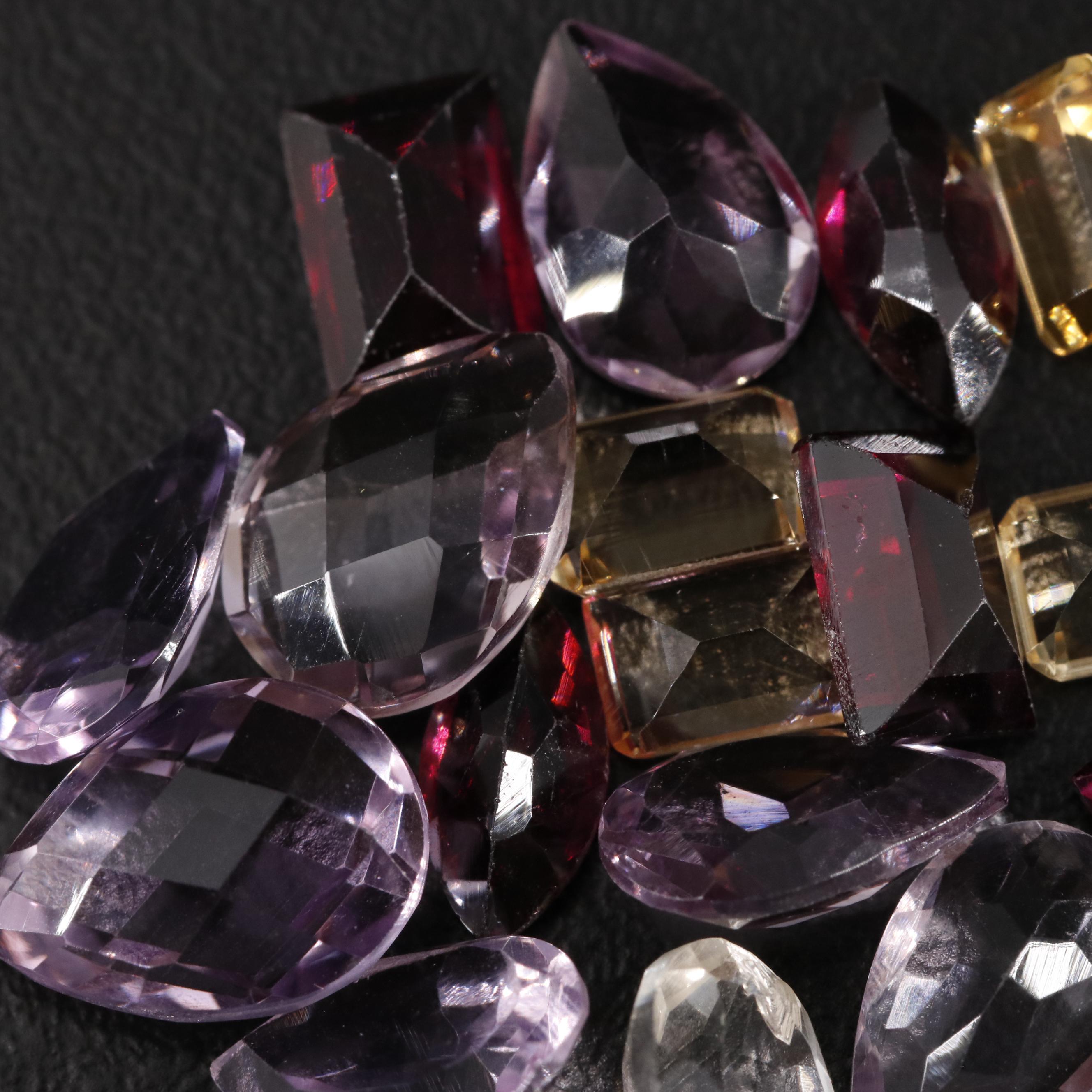Loose 19.02 CTW Amethyst, Citrine and Garnet Lot
