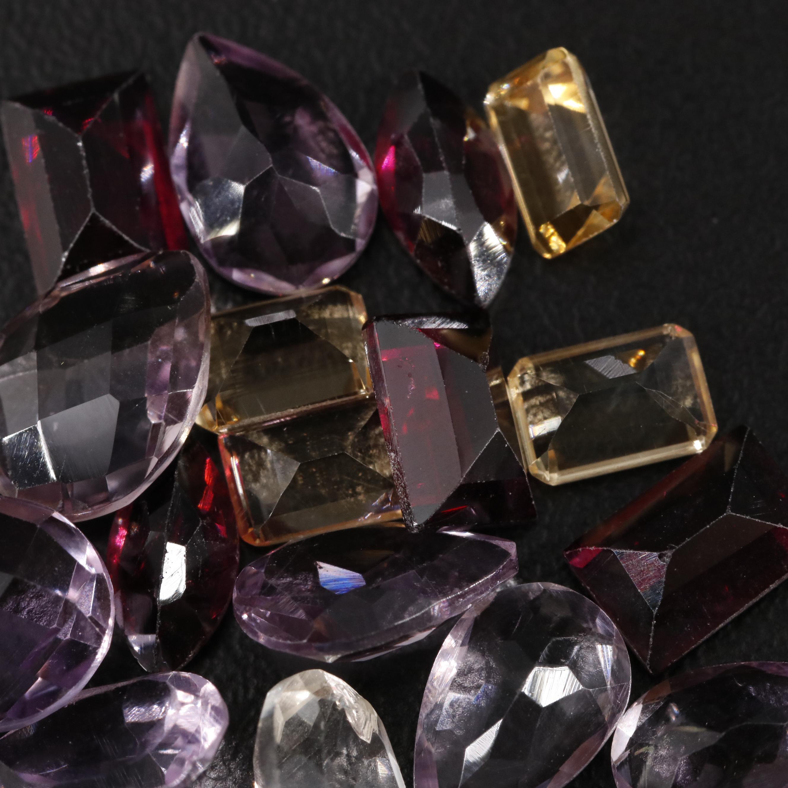 Loose 19.02 CTW Amethyst, Citrine and Garnet Lot