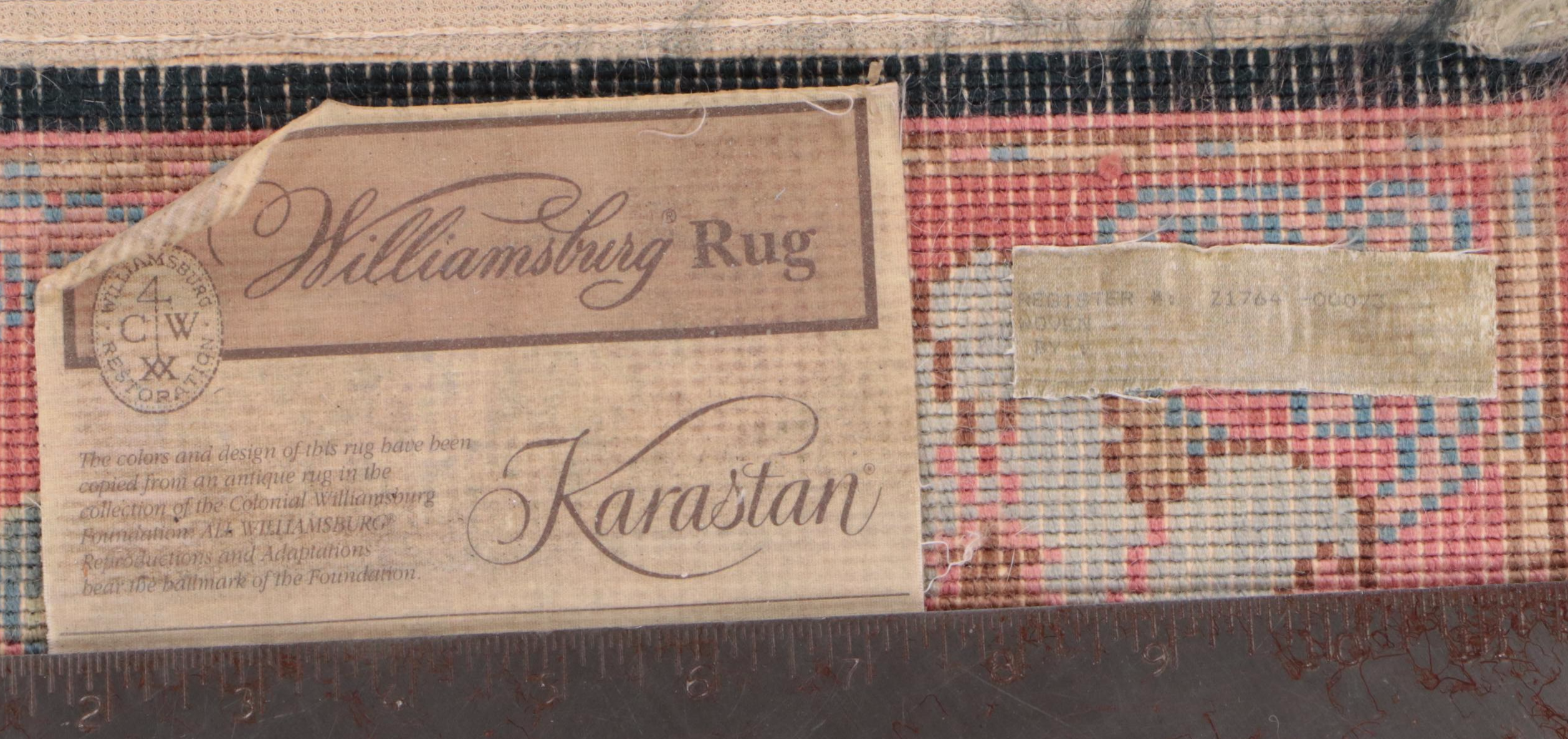 Pair of Machine Made Karastan Williamsburg and "Navy Heriz" Rugs