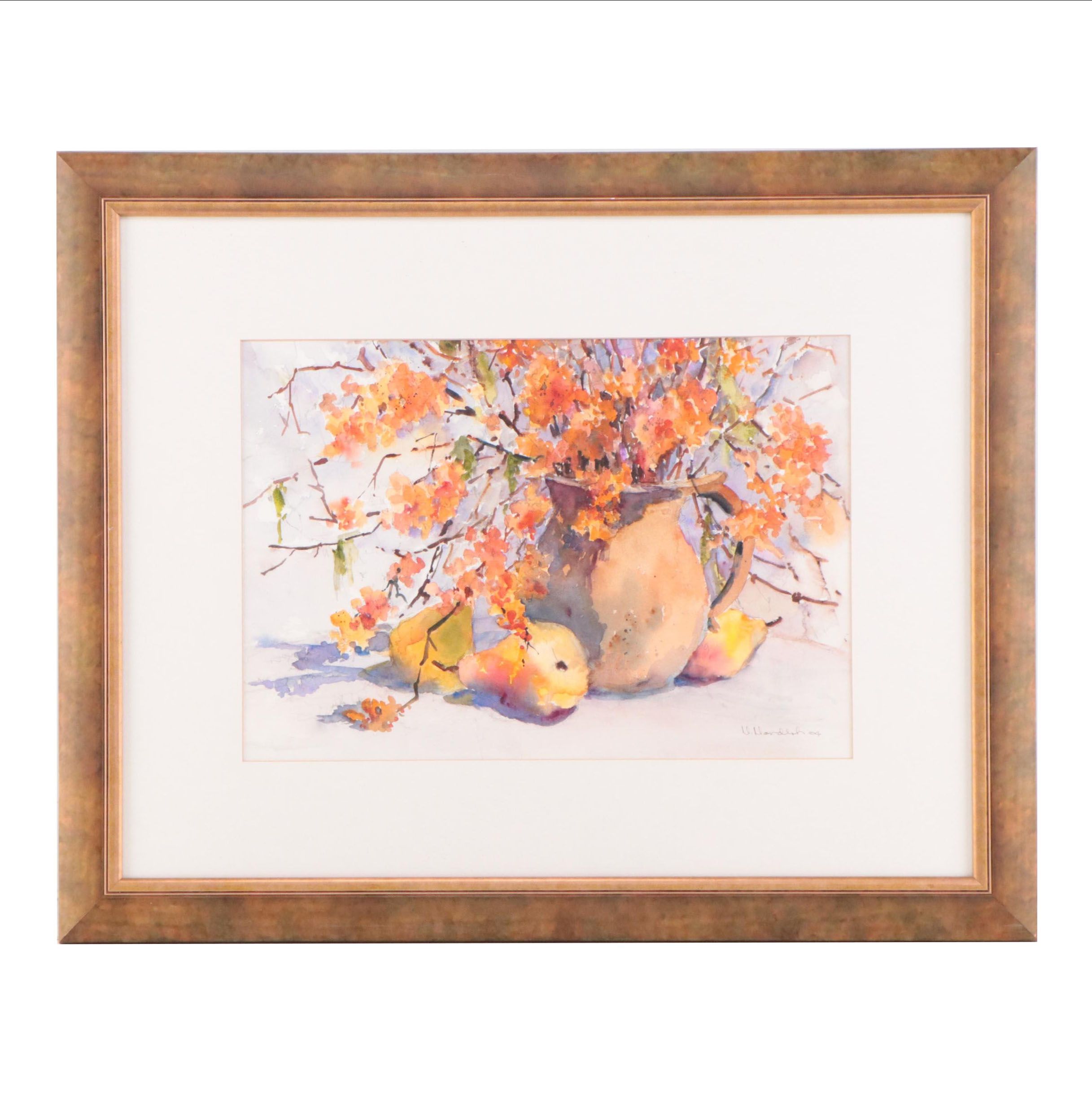 Nancy Nordloh Neville Watercolor Still Life Painting, 2004