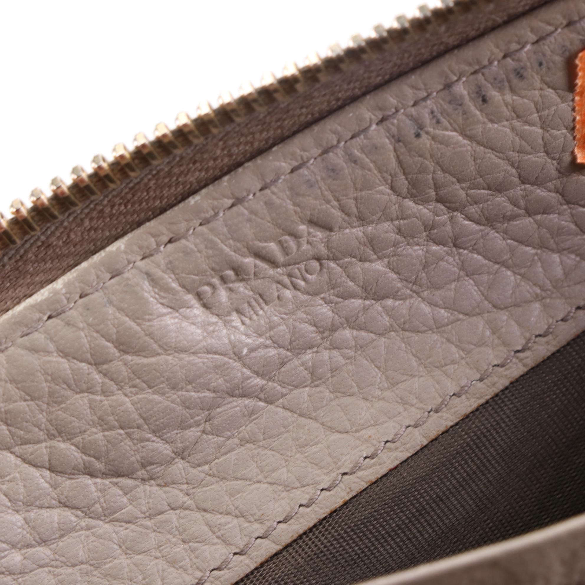 Prada Zip Around Wallet in Vitello Daino Leather