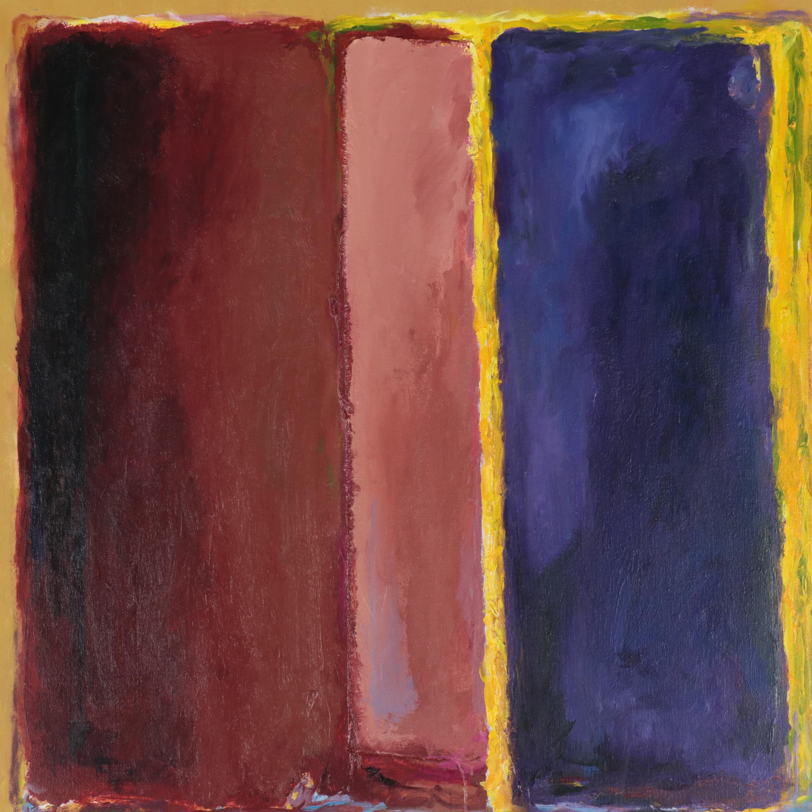 Robert Becker Abstract Acrylic Diptych Painting, 1989