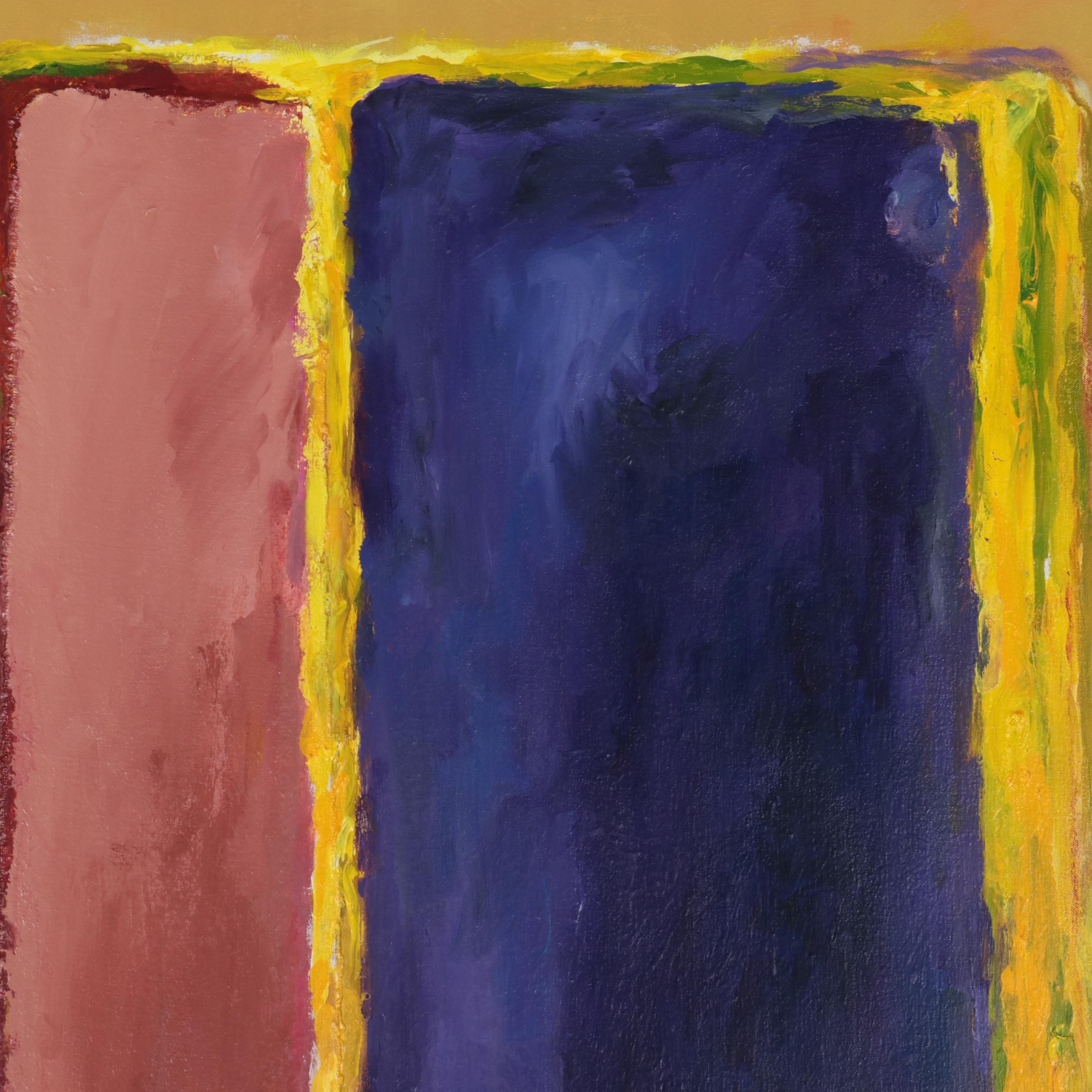 Robert Becker Abstract Acrylic Diptych Painting, 1989