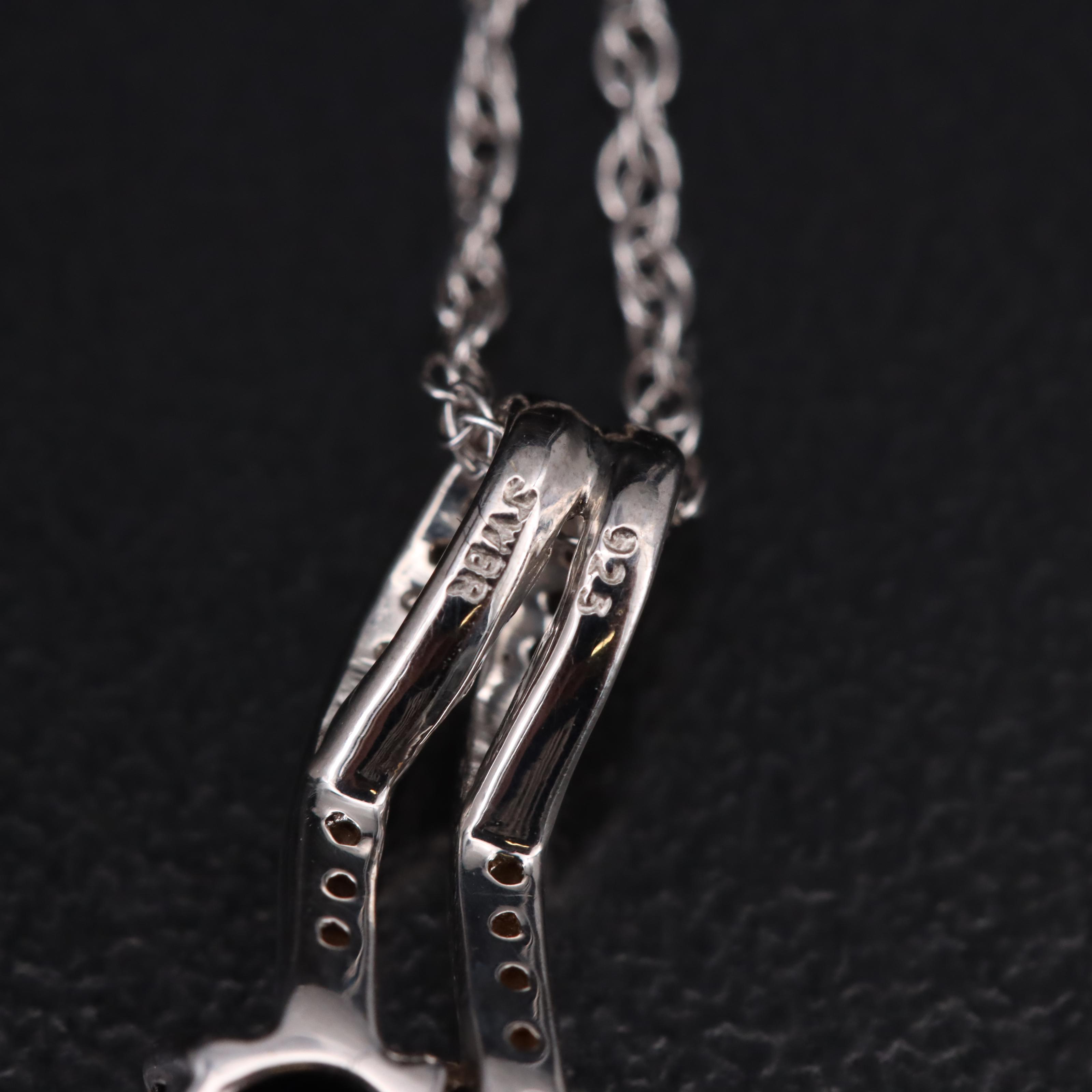 Sterling Sapphire Pendant Necklace