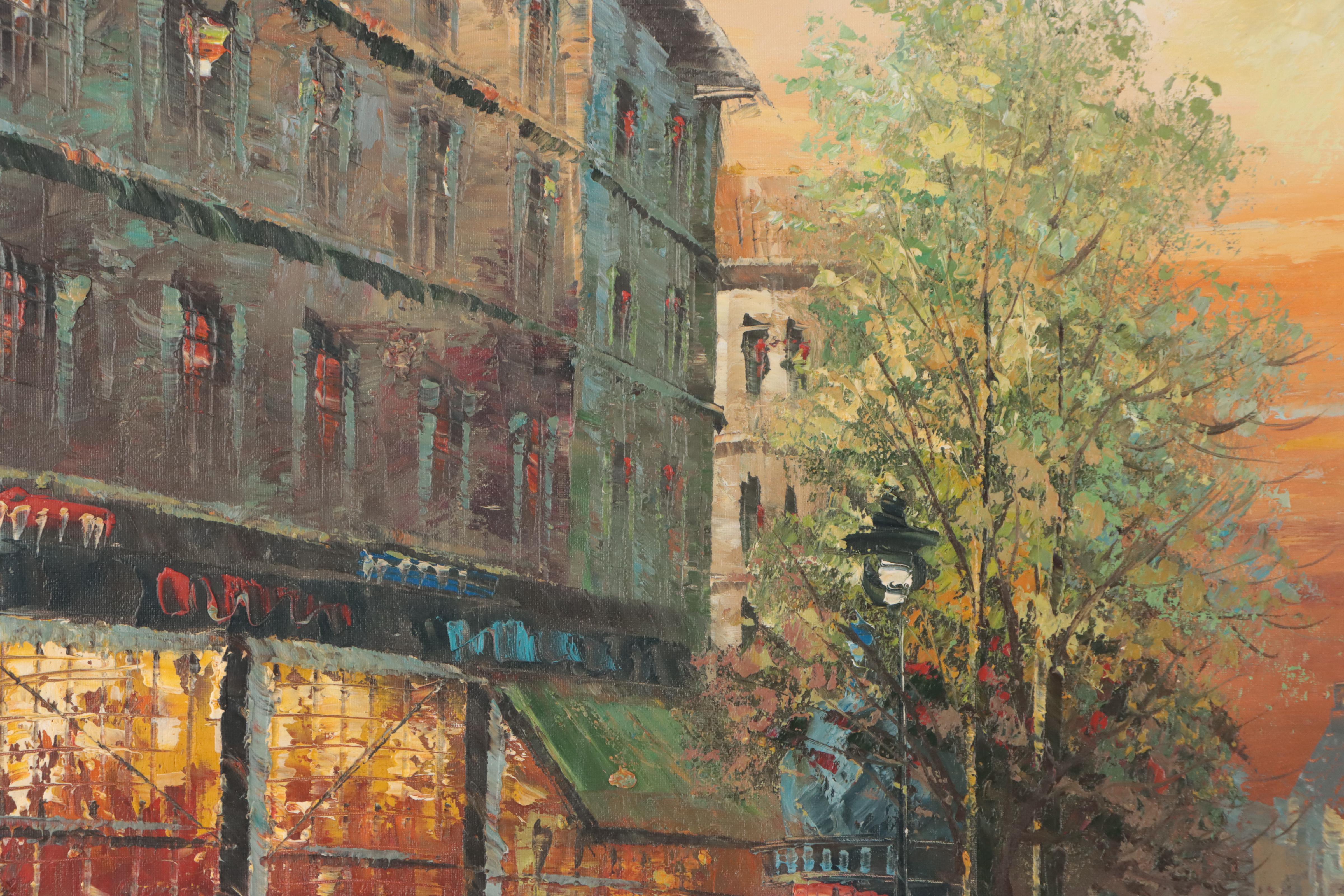 Parisian Street Scene Oil Painting