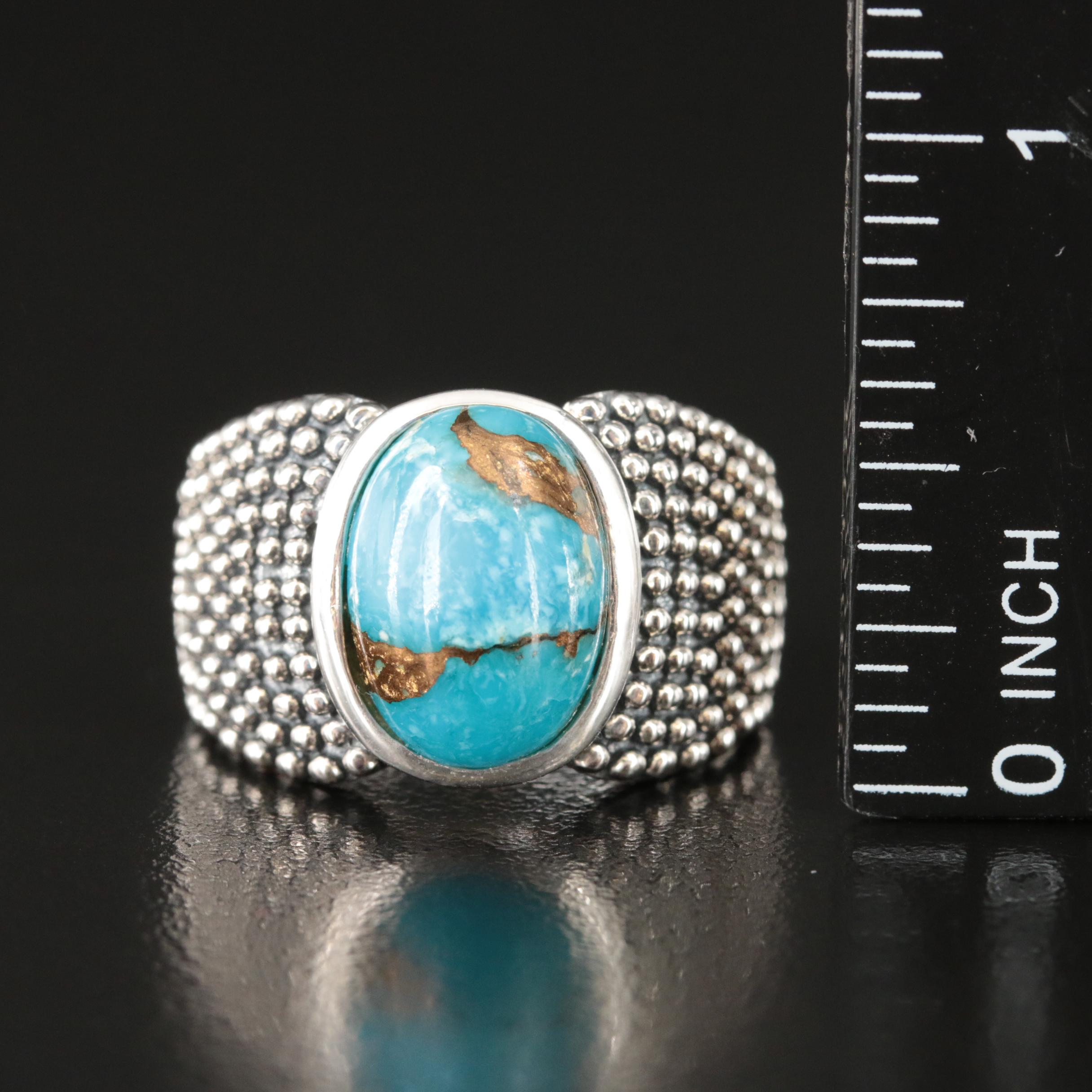 Michael Dawkins Sterling Turquoise Ring